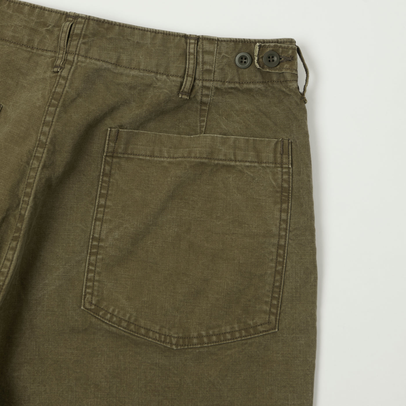 orSlow Lightweight Canvas Summer Fatigue Trouser - Faded Olive