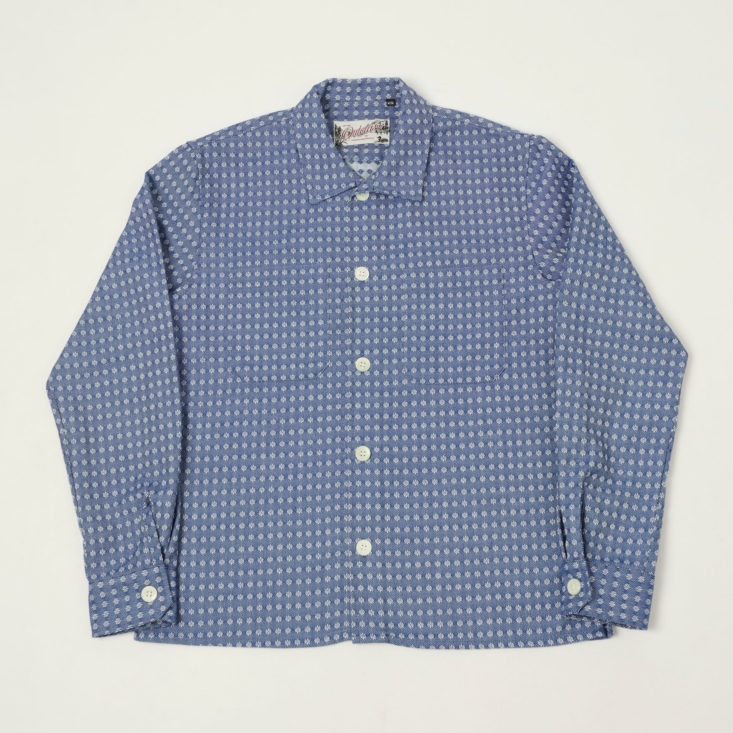 Outclass 'Blue Jay' Jacquard Denim Club Shirt - Blue