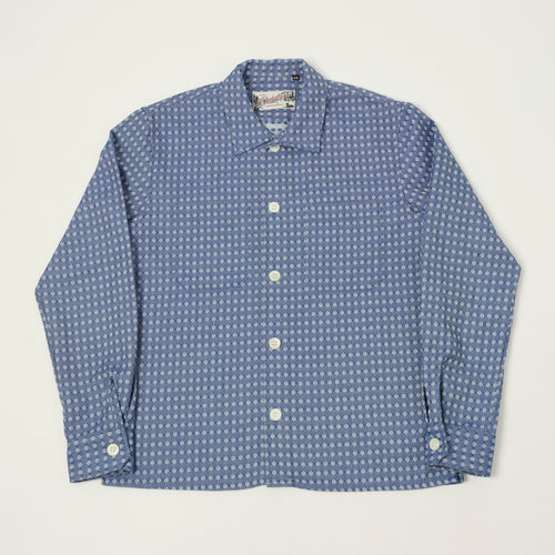 Outclass 'Blue Jay' Jacquard Denim Club Shirt - Blue
