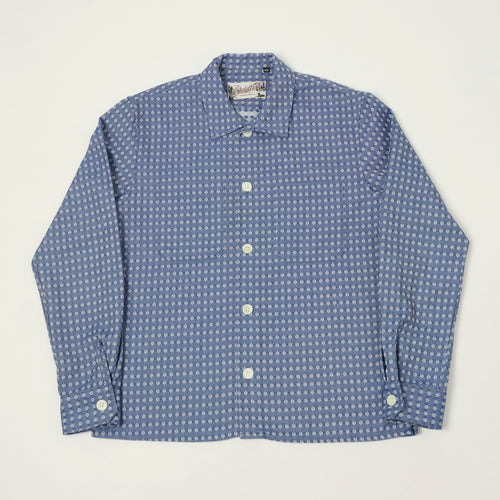 Outclass 'Blue Jay' Jacquard Denim Club Shirt - Blue