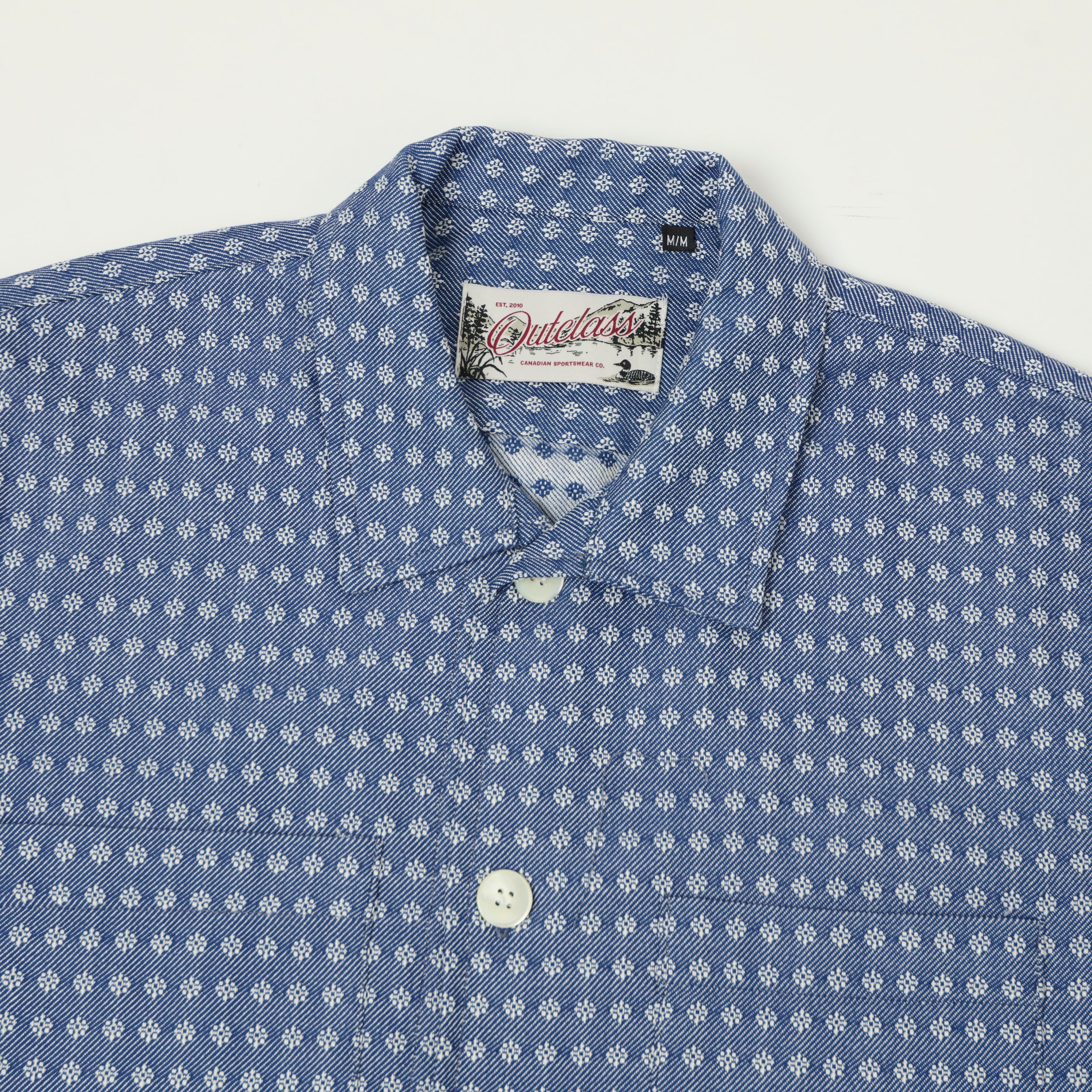 Outclass 'Blue Jay' Jacquard Denim Club Shirt - Blue