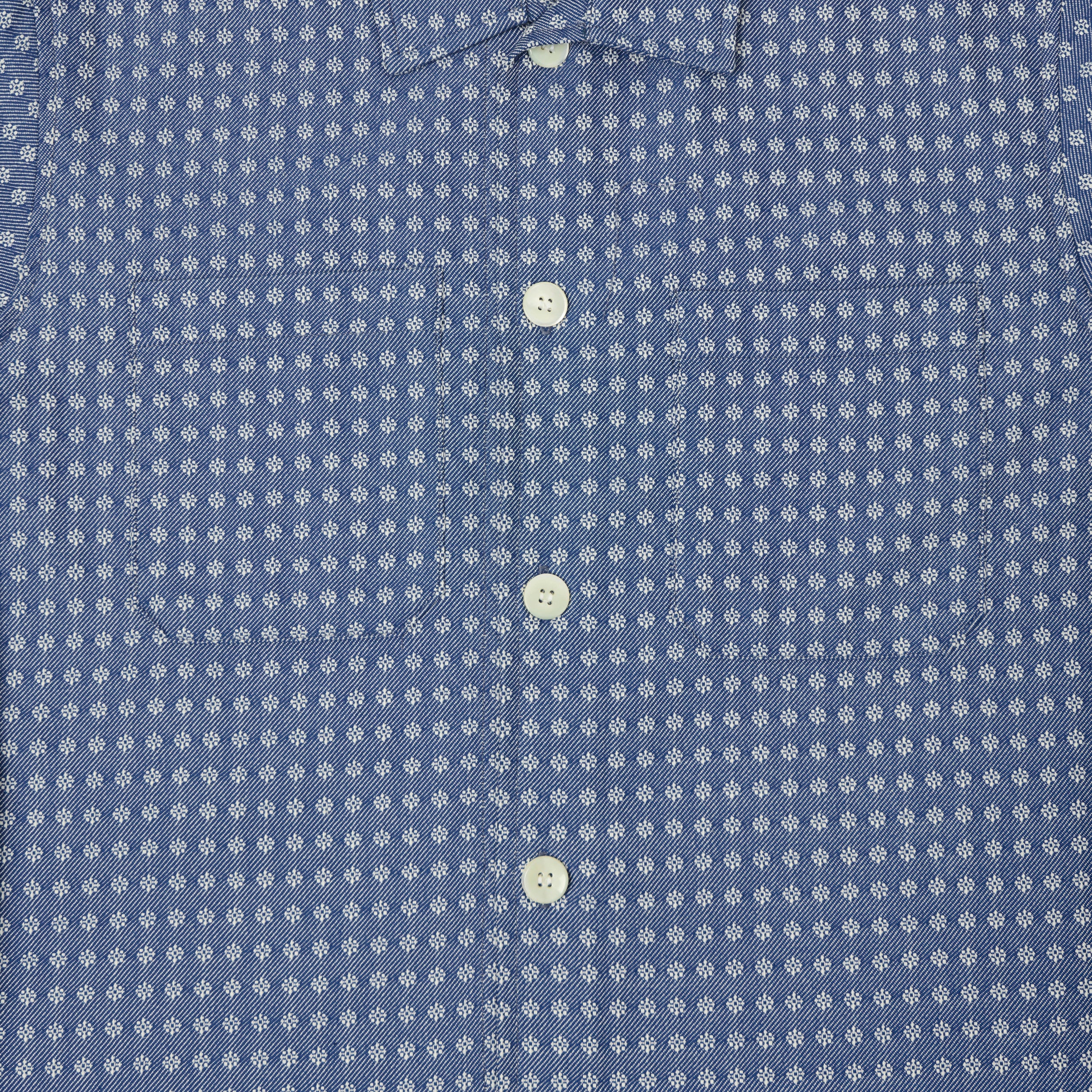 Outclass 'Blue Jay' Jacquard Denim Club Shirt - Blue