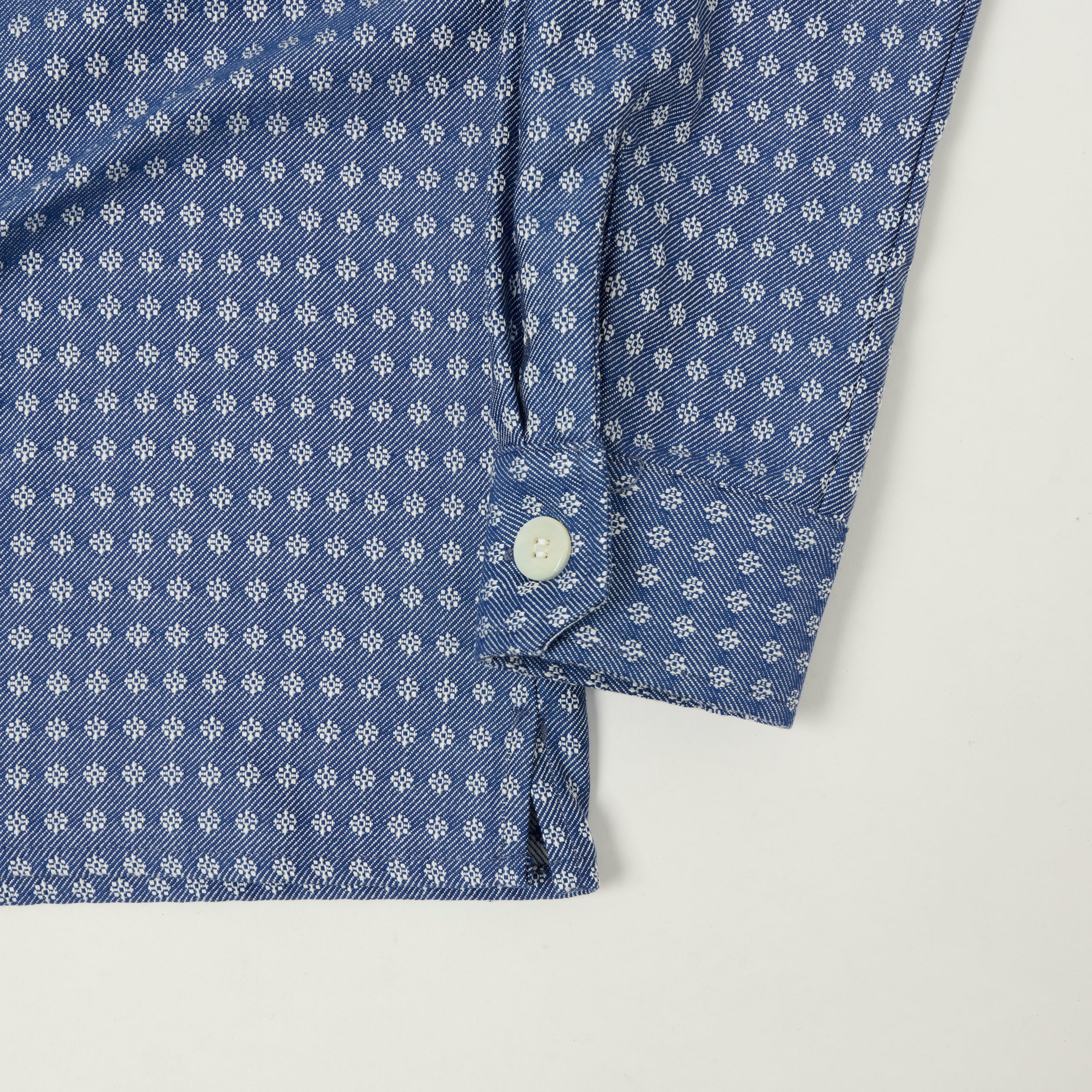 Outclass 'Blue Jay' Jacquard Denim Club Shirt - Blue