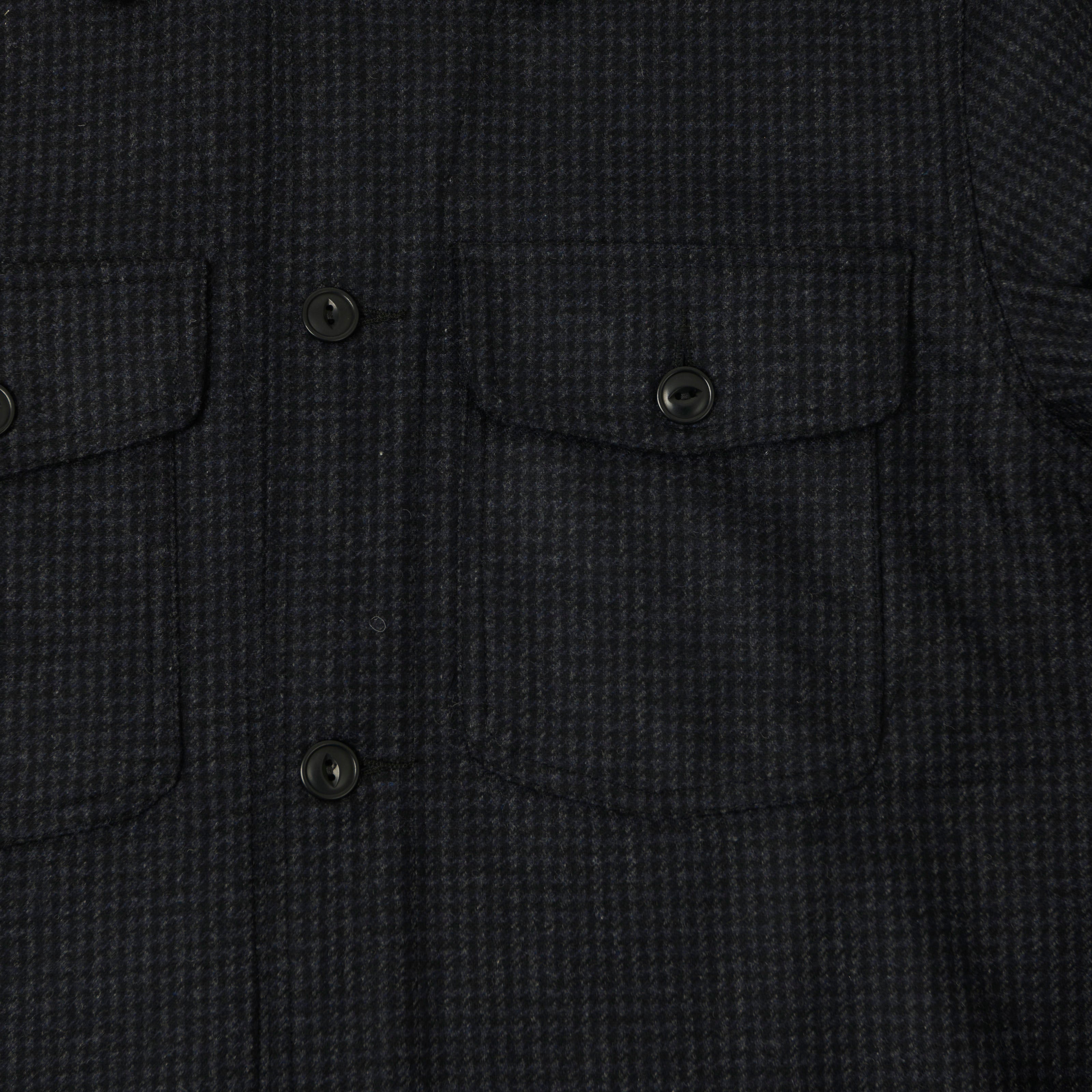 Outclass Wool Camp Shirt - Charcoal Houndstooth