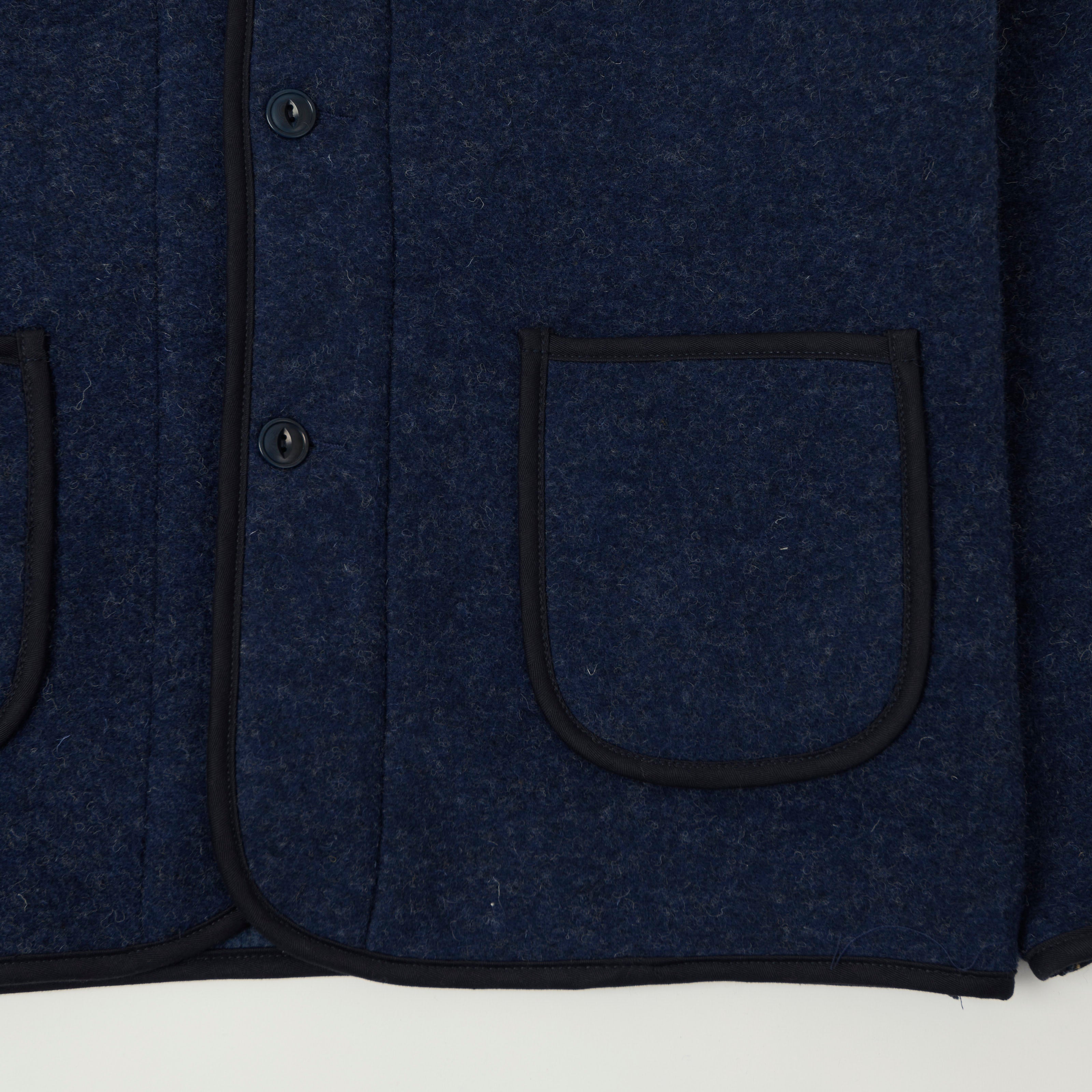 Outclass Boiled Wool Military Liner - Indigo