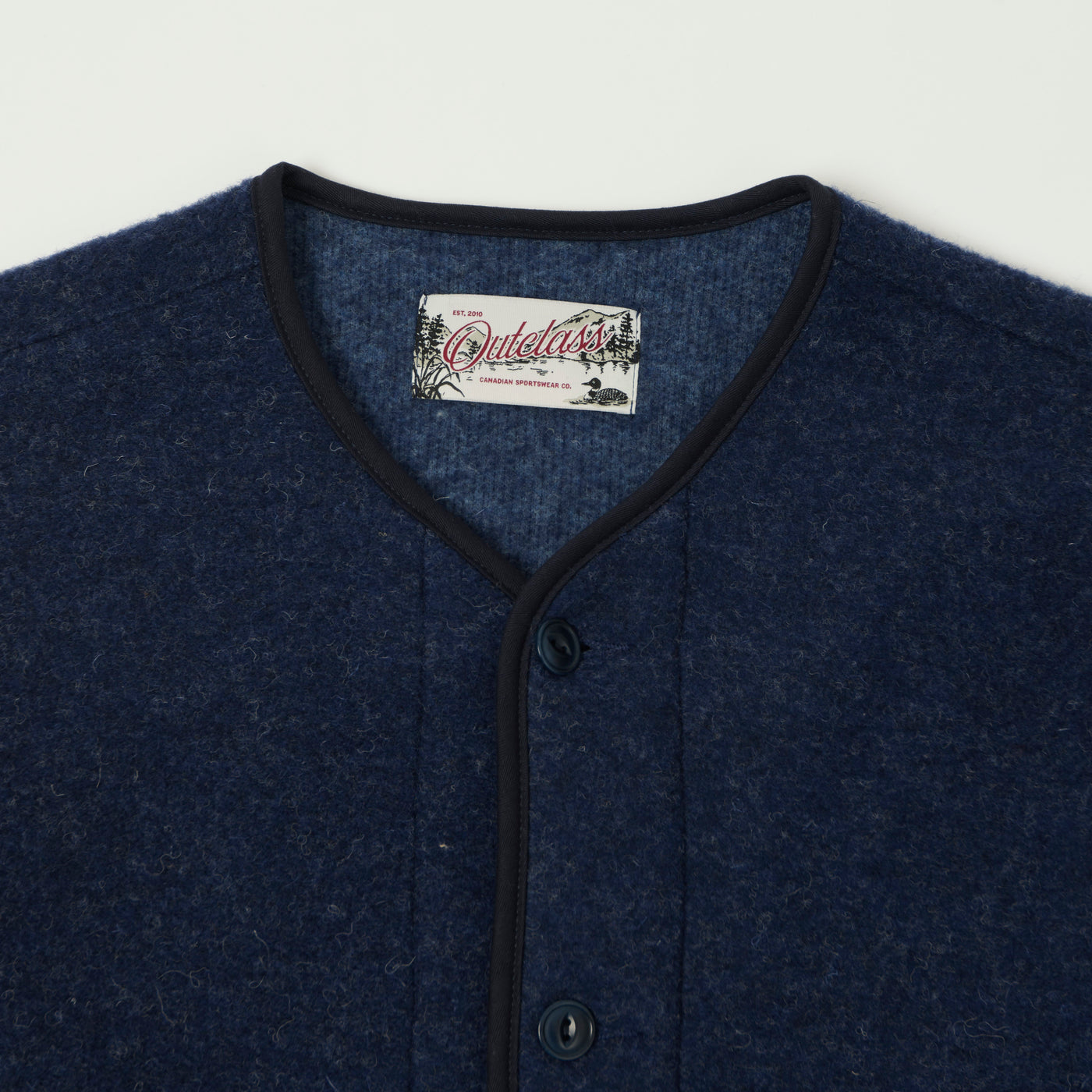 Outclass Boiled Wool Military Liner - Indigo
