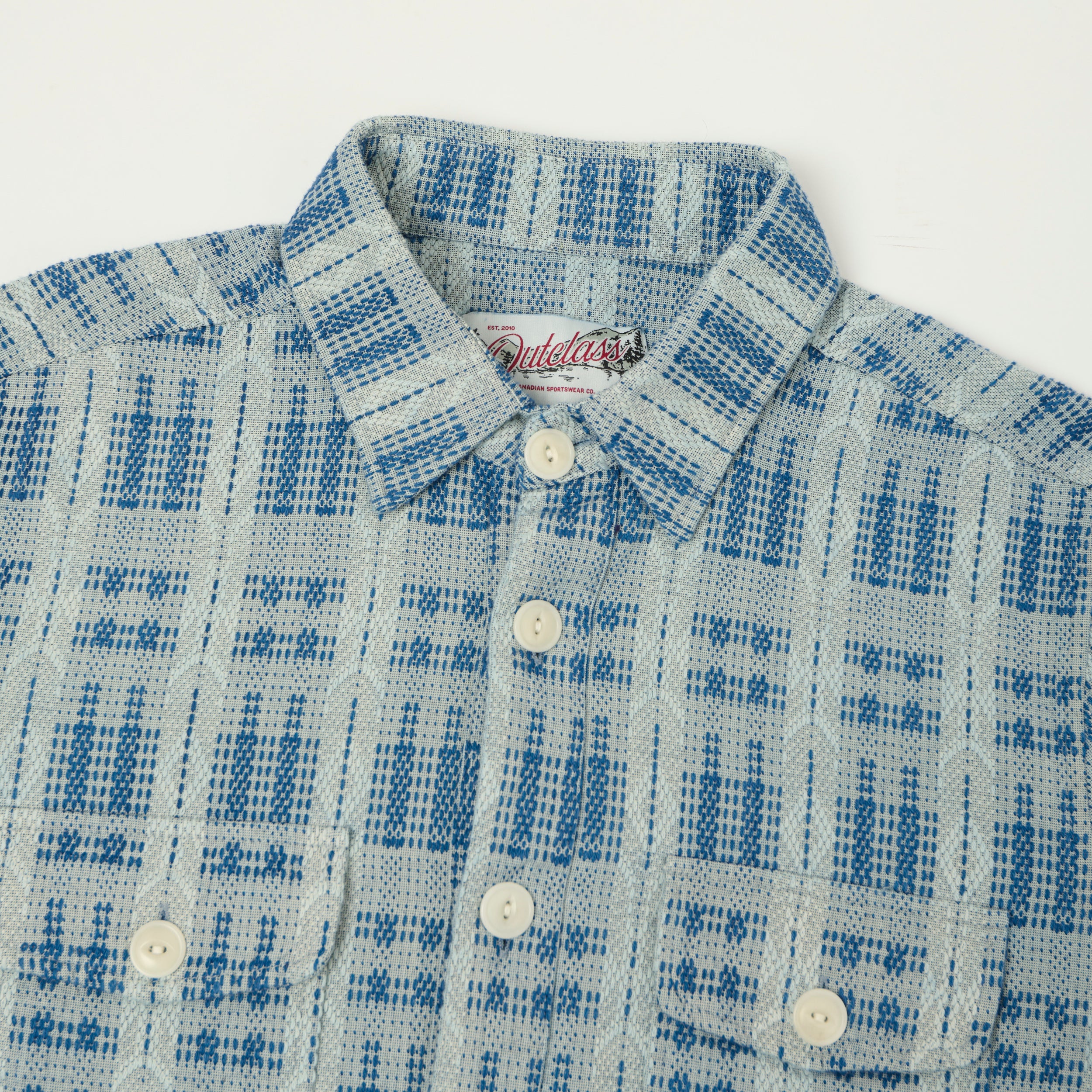 Outclass Sashiko Blanket Overshirt - Indigo