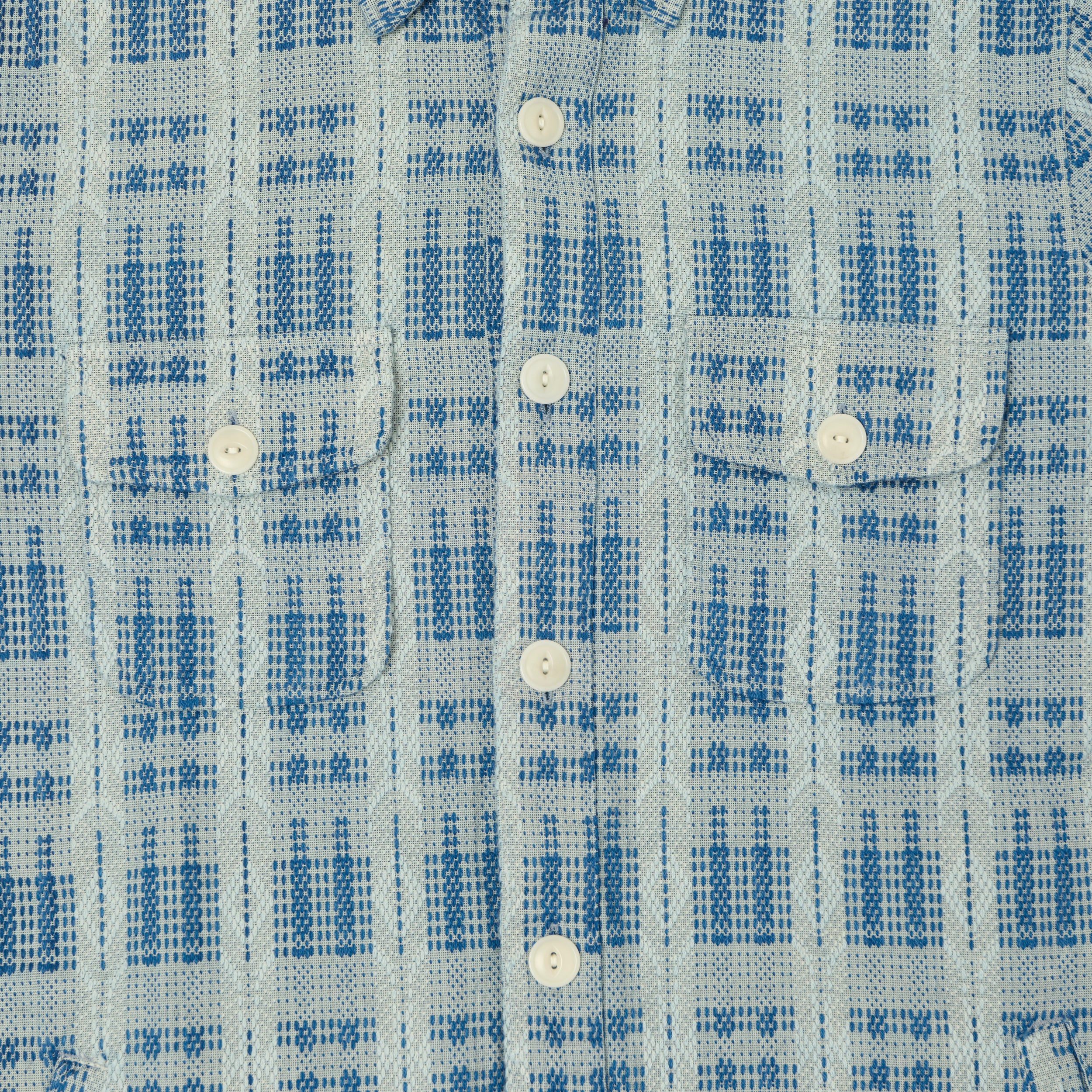 Outclass Sashiko Blanket Overshirt - Indigo