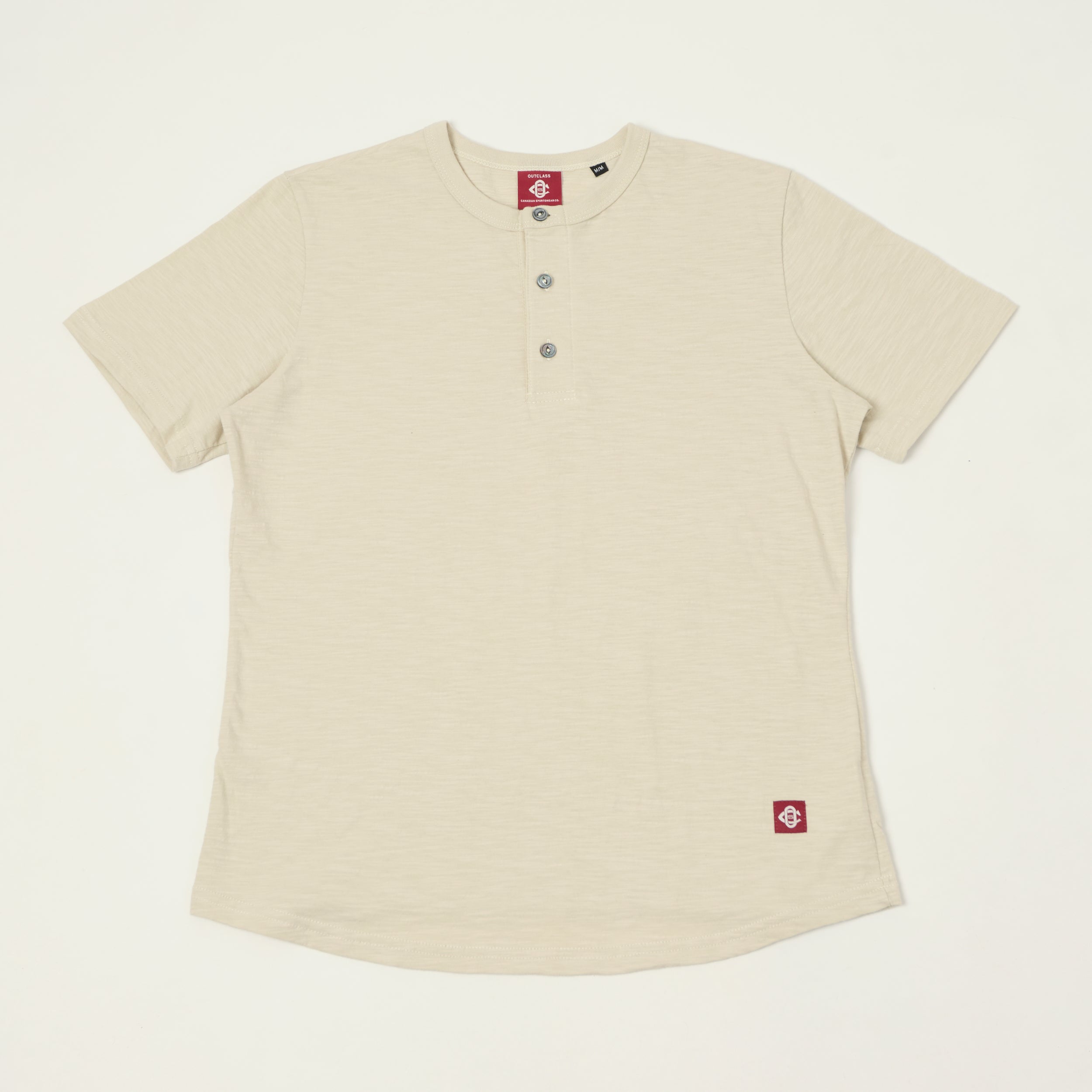 Outclass Slub Knit Henley T-Shirt - Birch