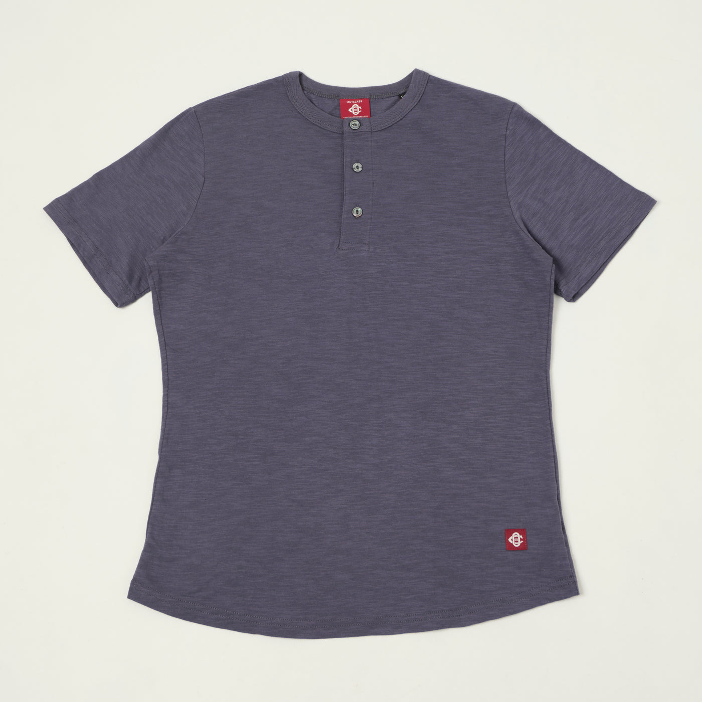 Outclass Slub Knit Henley T-Shirt - Violet