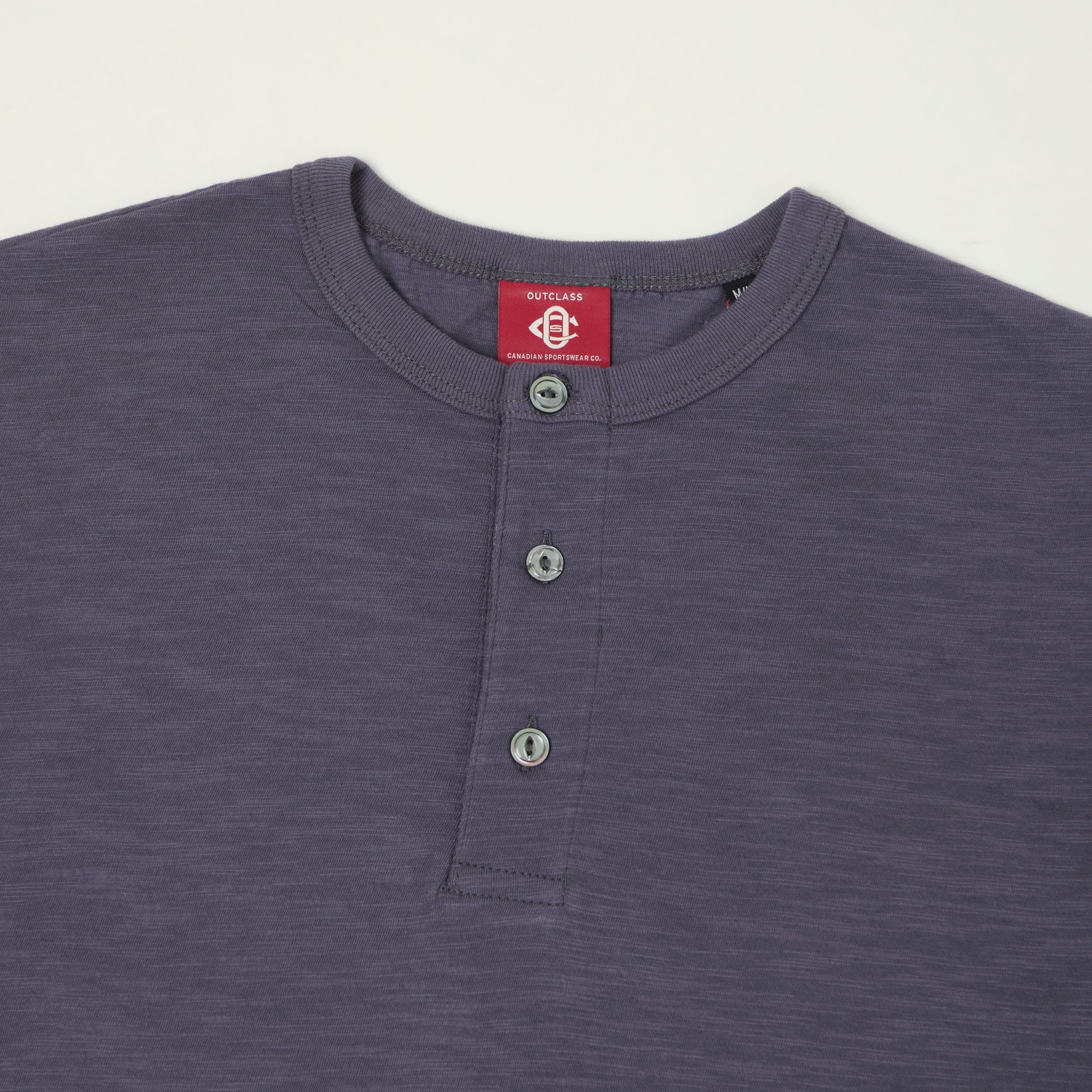 Outclass Slub Knit Henley T-Shirt - Violet