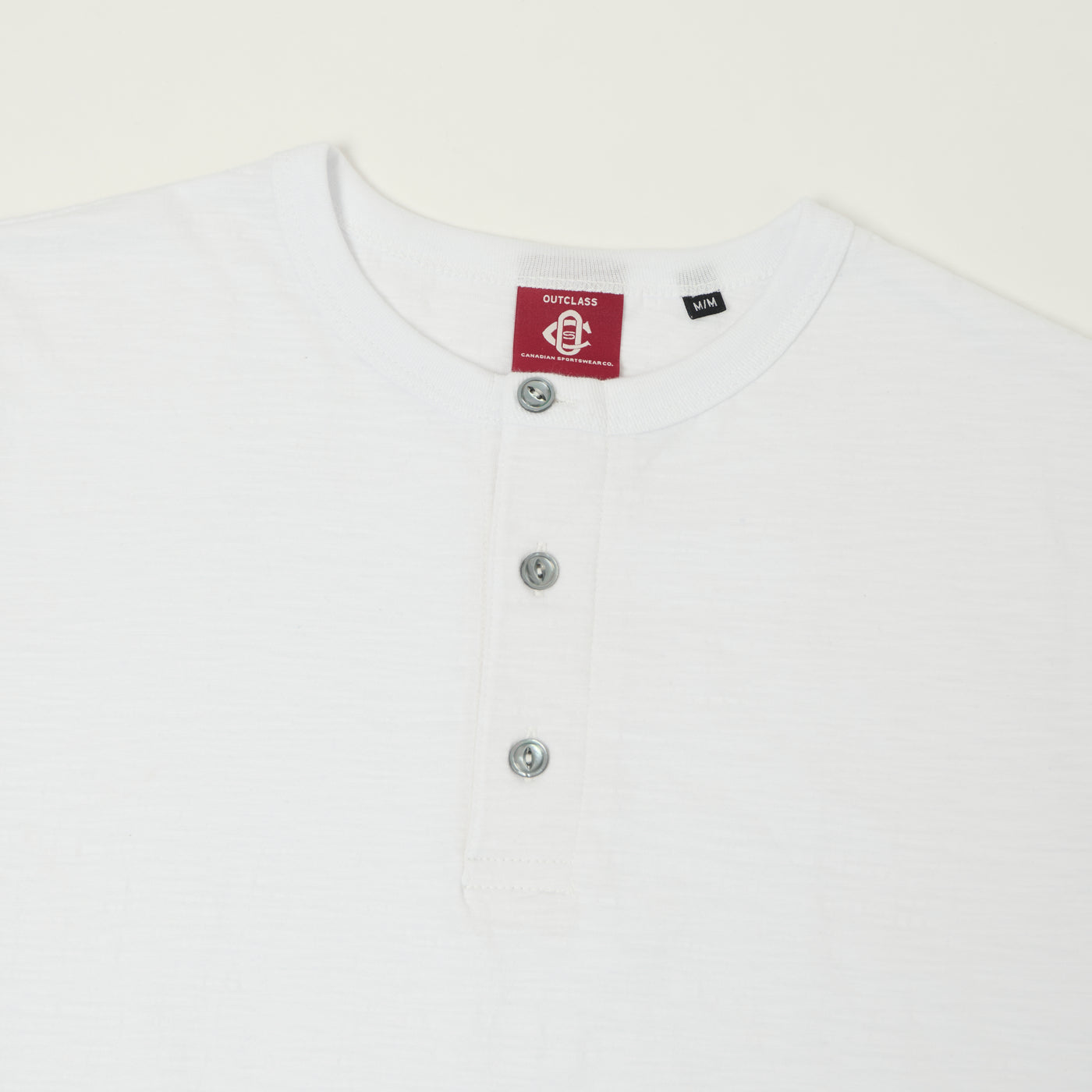 Outclass Slub Knit Henley T-Shirt - White