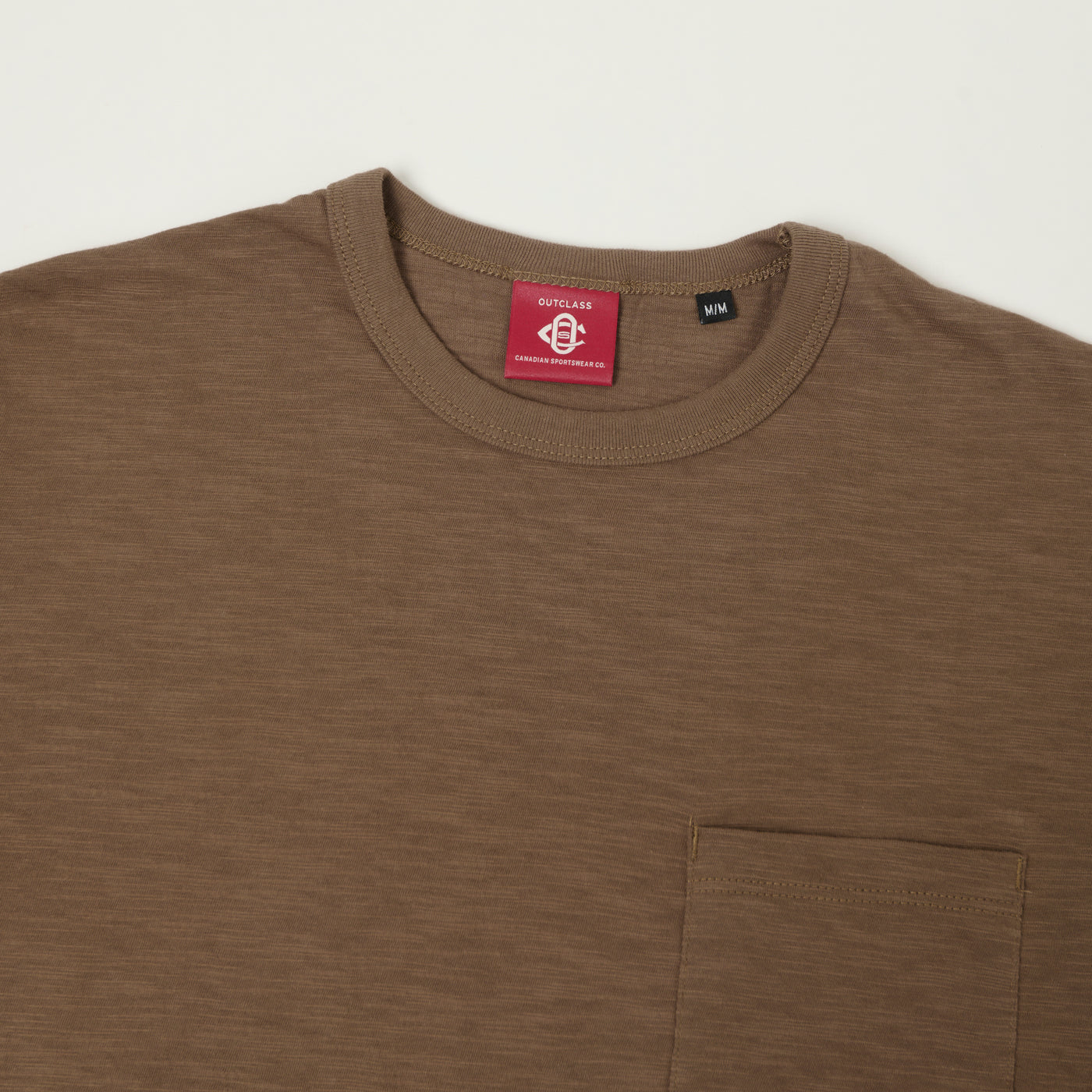 Outclass Slub Knit Pocket T-Shirt - Mocha