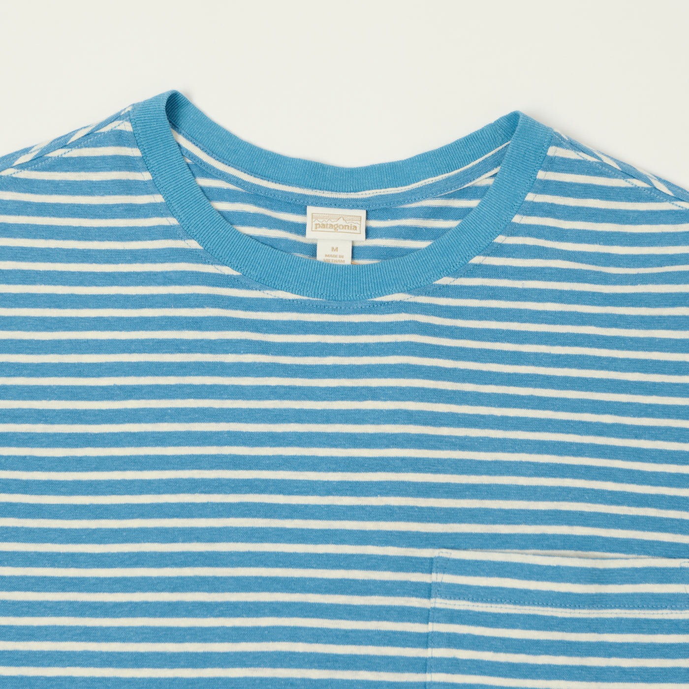 Patagonia Trail Harbor Striped Pocket Tee - Shore Blue