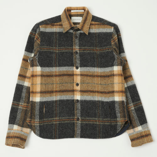 Peregrine 'Barney' Wool Overshirt - Brown/Grey