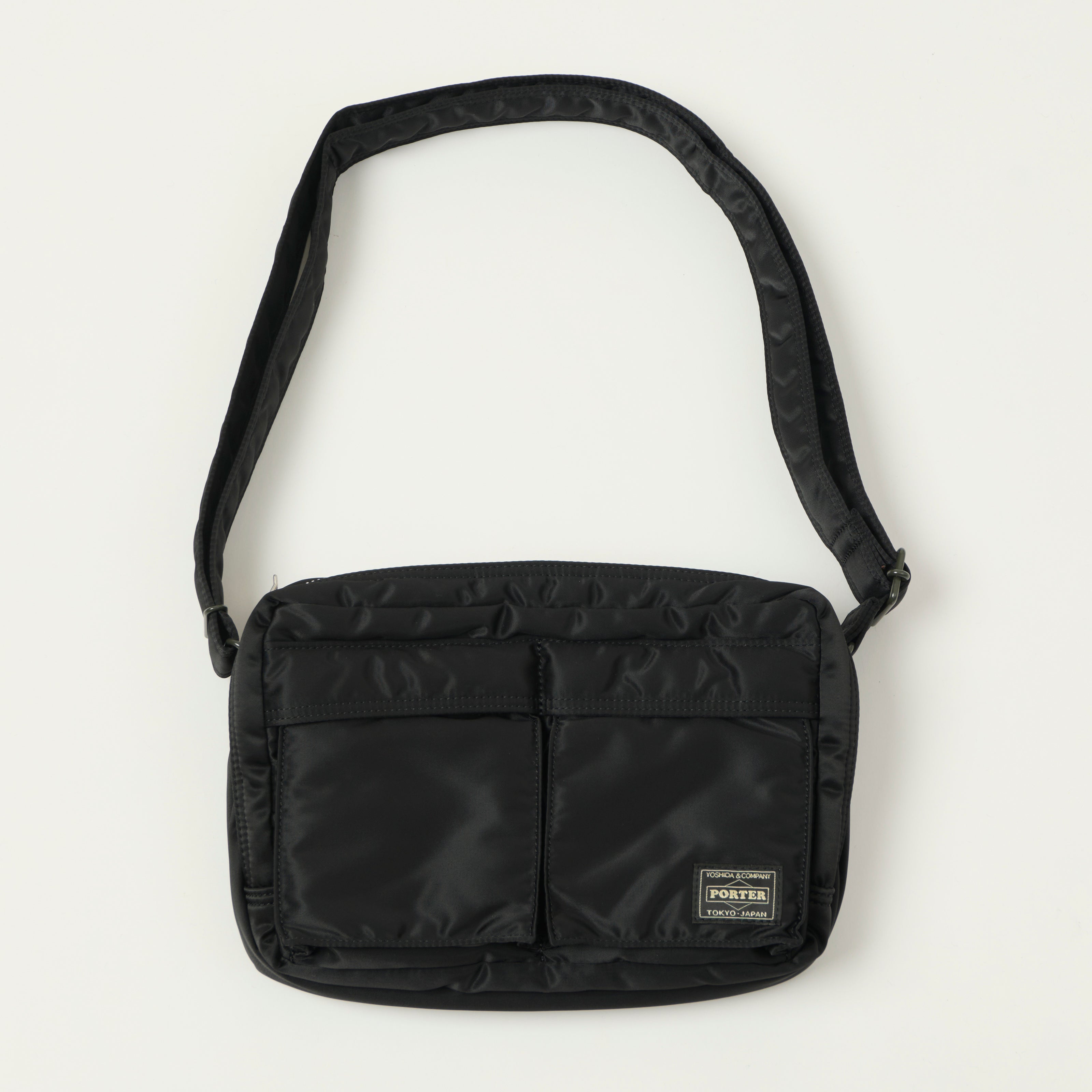 Porter-Yoshida & Co. Bio-Nylon Tanker Zipped Sling Bag - Black