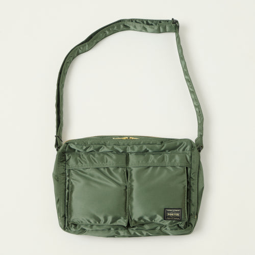 Porter-Yoshida & Co Bio Tanker Medium Zipped Sling Bag - Sage Green