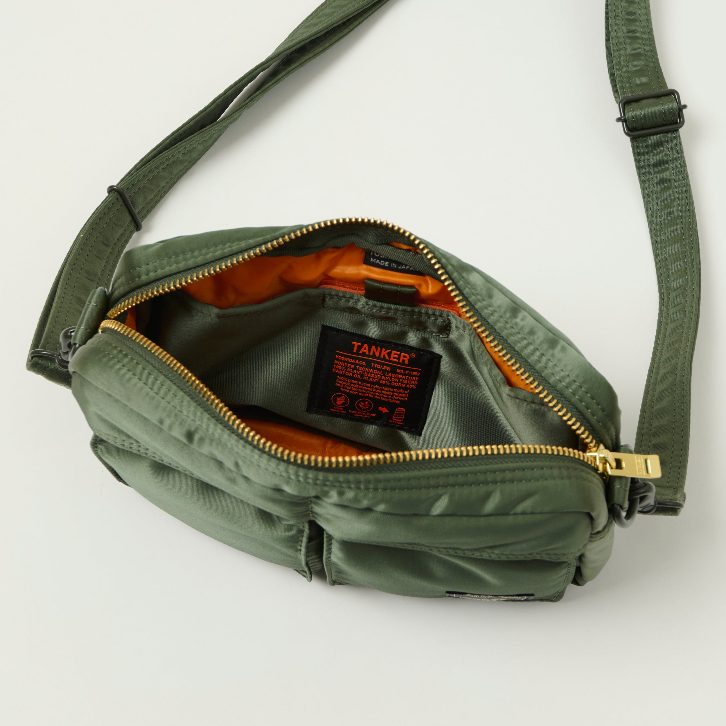 Porter-Yoshida & Co Bio Tanker Sling Bag - Sage Green