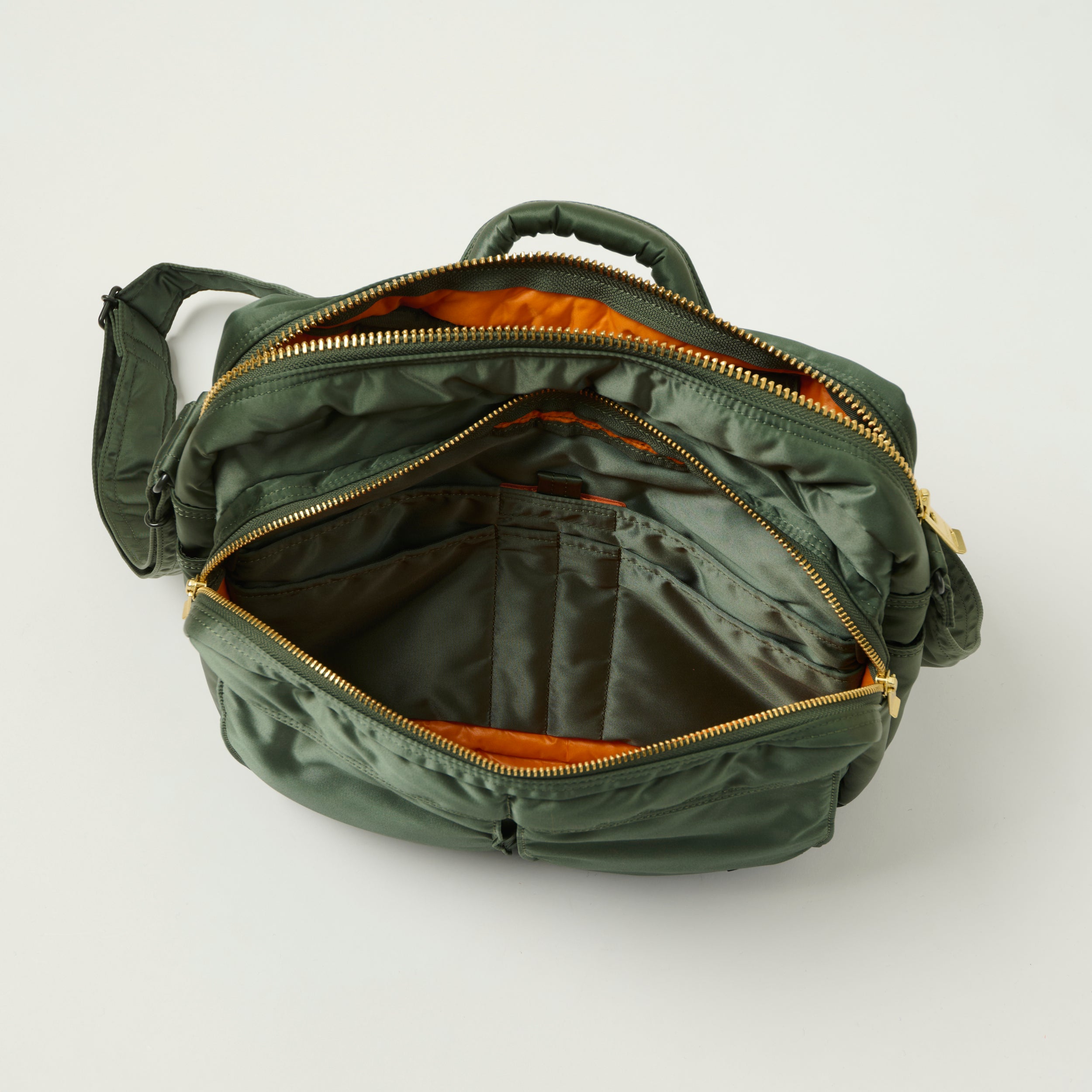 Porter-Yoshida & Co Bio Tanker Large Zipped Sling Bag - Sage Green