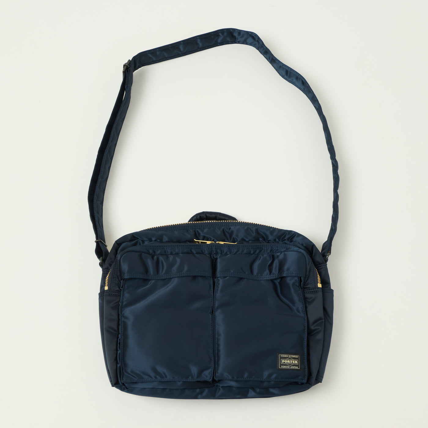 Porter-Yoshida & Co Bio Tanker Large Zipped Sling Bag - Iron Blue
