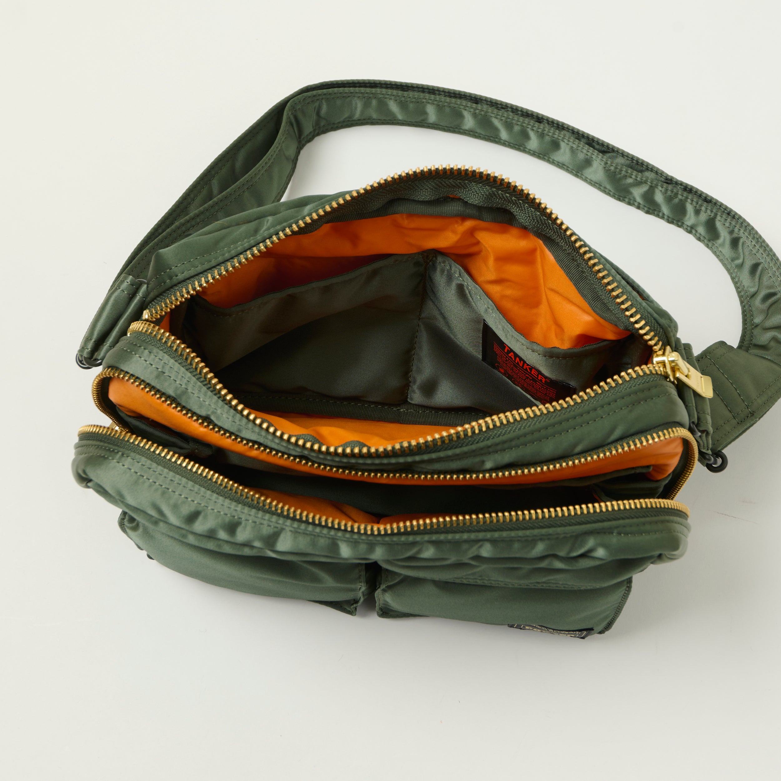 Porter-Yoshida & Co Bio Tanker Zipped Sling Bag - Sage Green