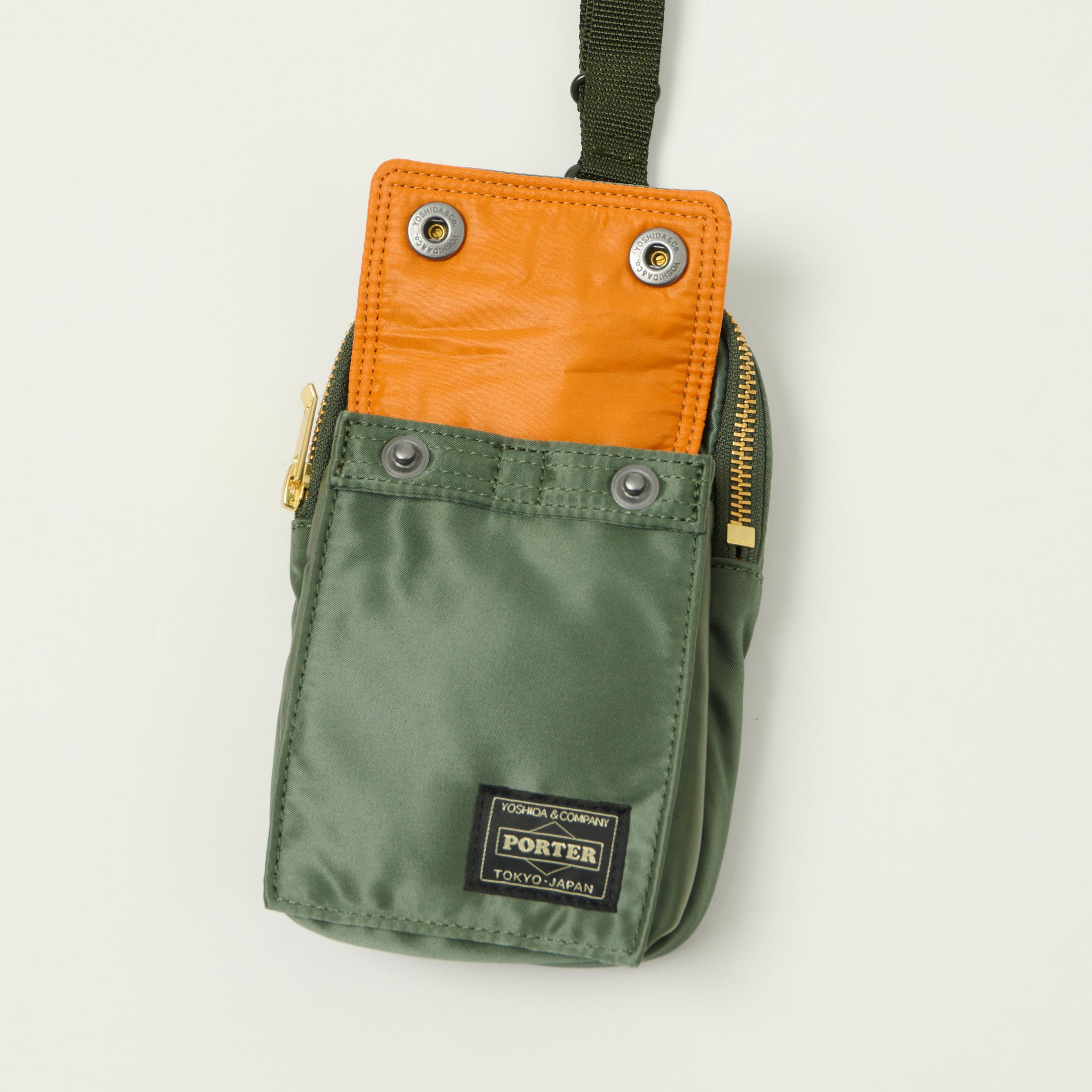 Porter-Yoshida & Co Bio Tanker Mobile Pouch - Sage Green