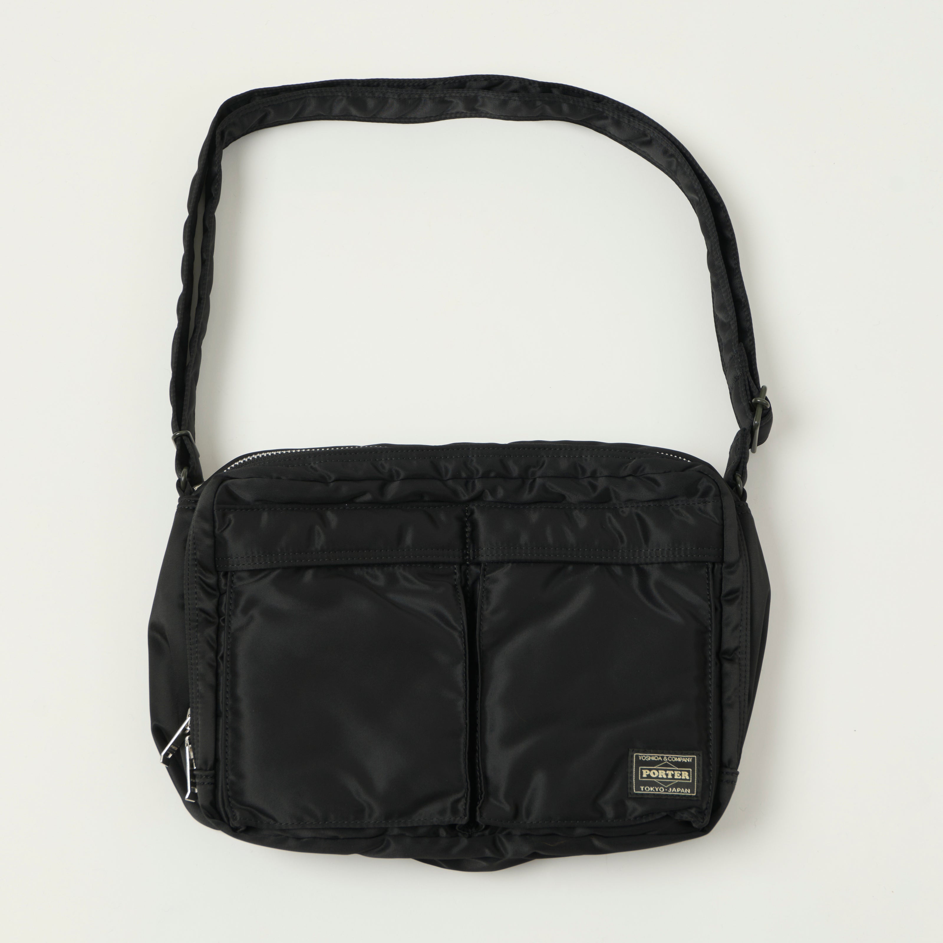Porter-Yoshida & Co. Bio-Nylon Tanker Large Zipped Sling Bag - Black
