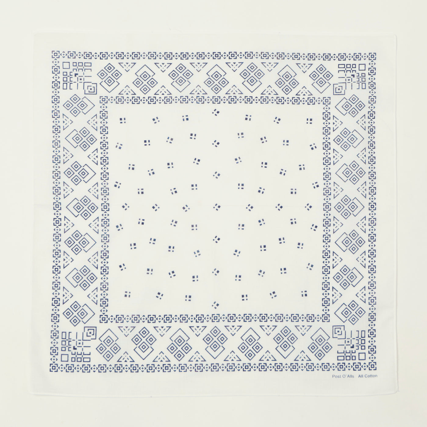 Post Overalls Geo Pattern #1 Bandana - White