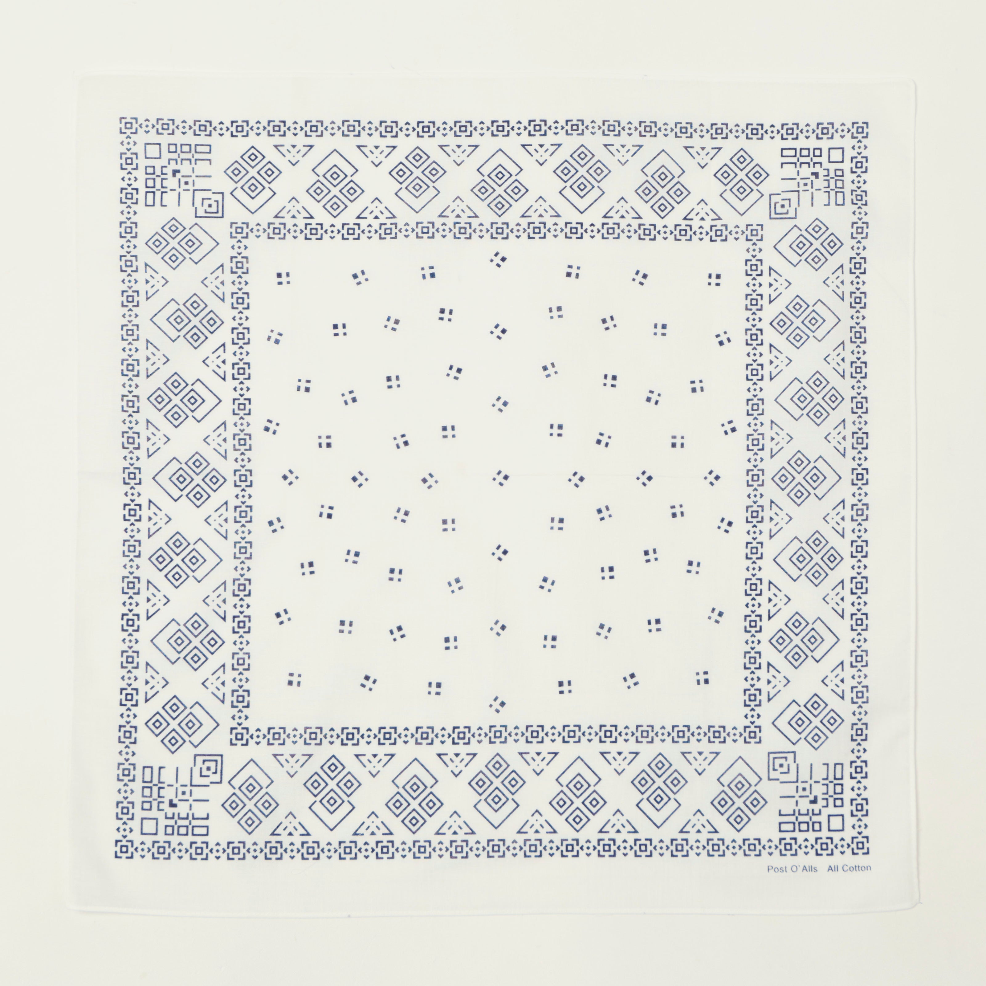 Post Overalls Geo Pattern #1 Bandana - White