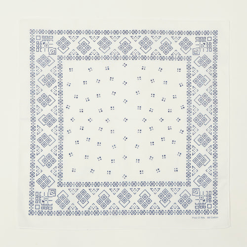 Post Overalls Geo Pattern #1 Bandana - White