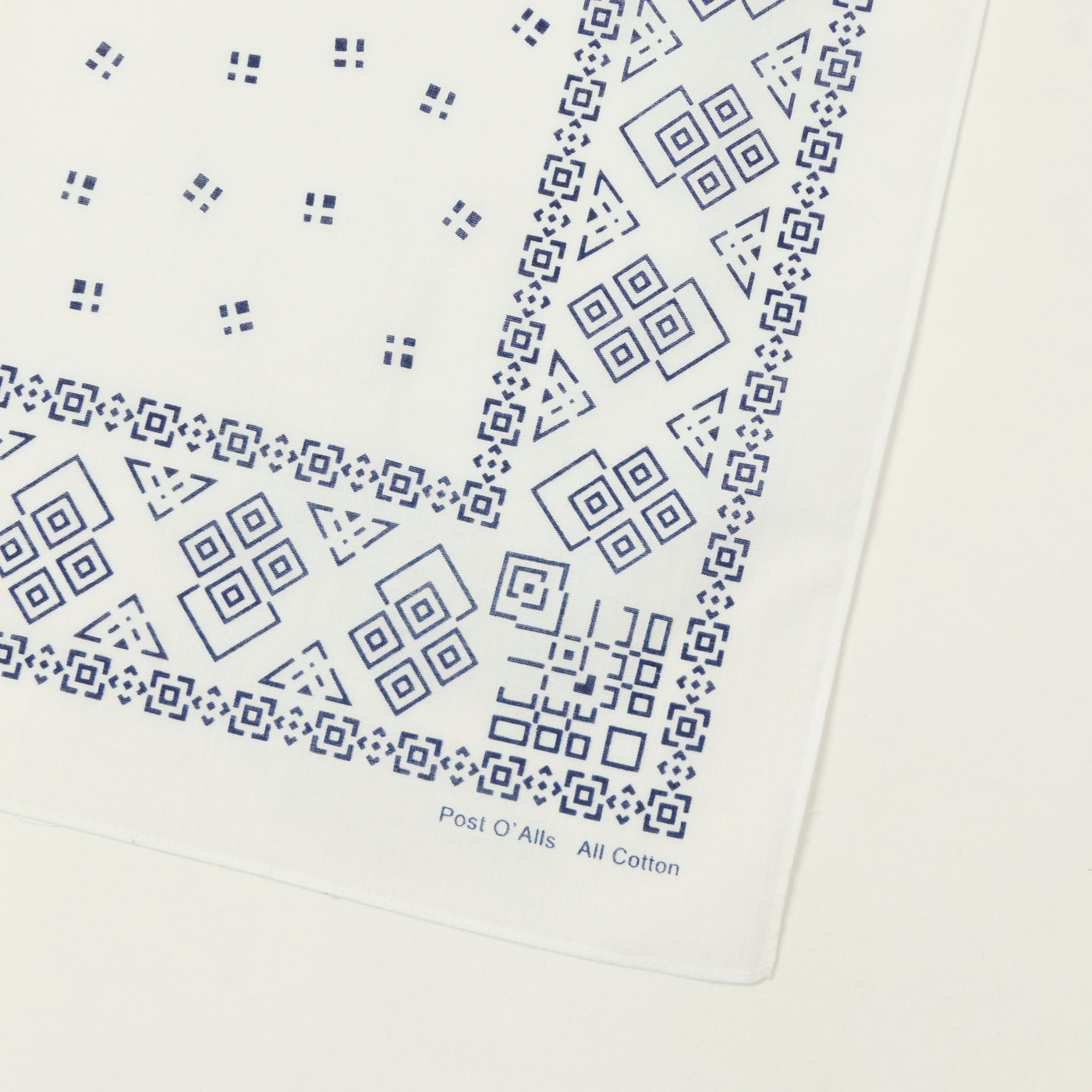 Post Overalls Geo Pattern #1 Bandana - White
