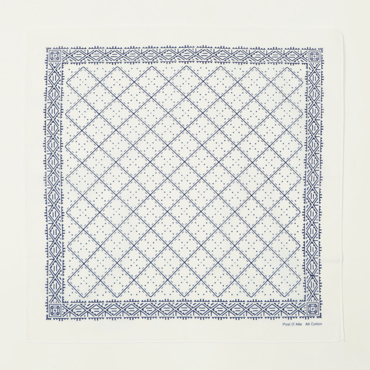 Post Overalls Geo Pattern #2 Bandana - White
