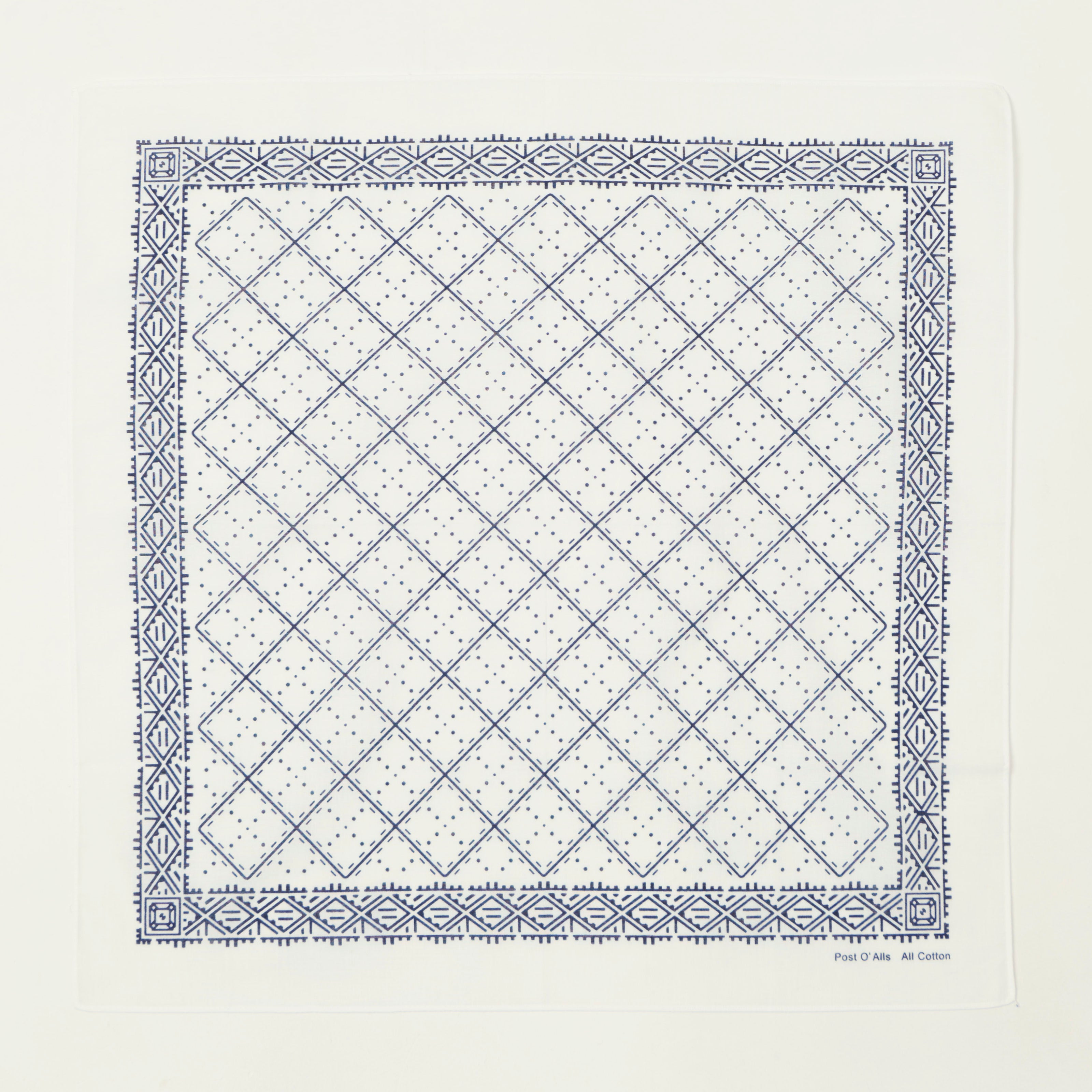 Post Overalls Geo Pattern #2 Bandana - White