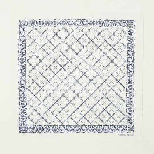 Post Overalls Geo Pattern #2 Bandana - White