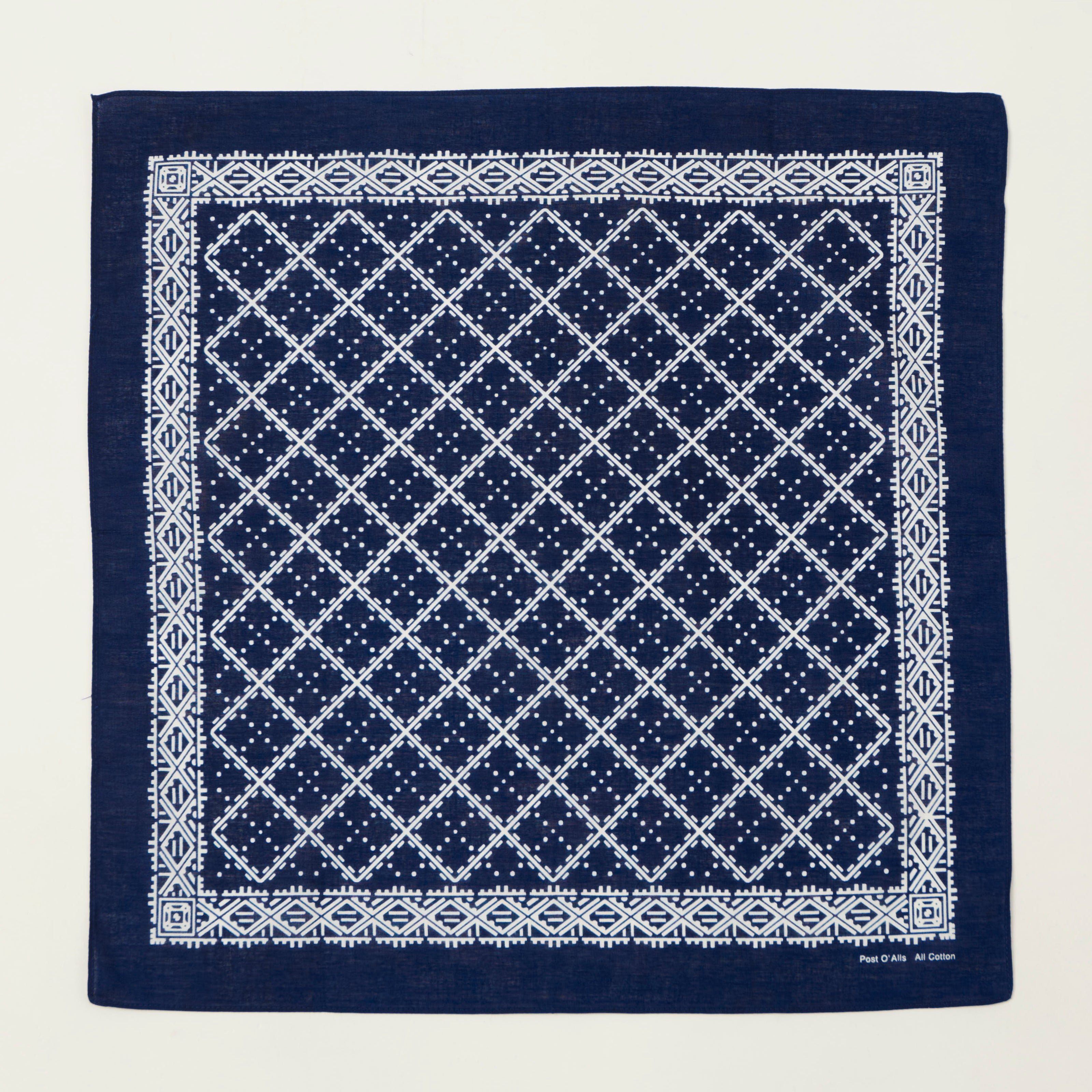 Post Overalls Geo Pattern #2 Bandana - Navy