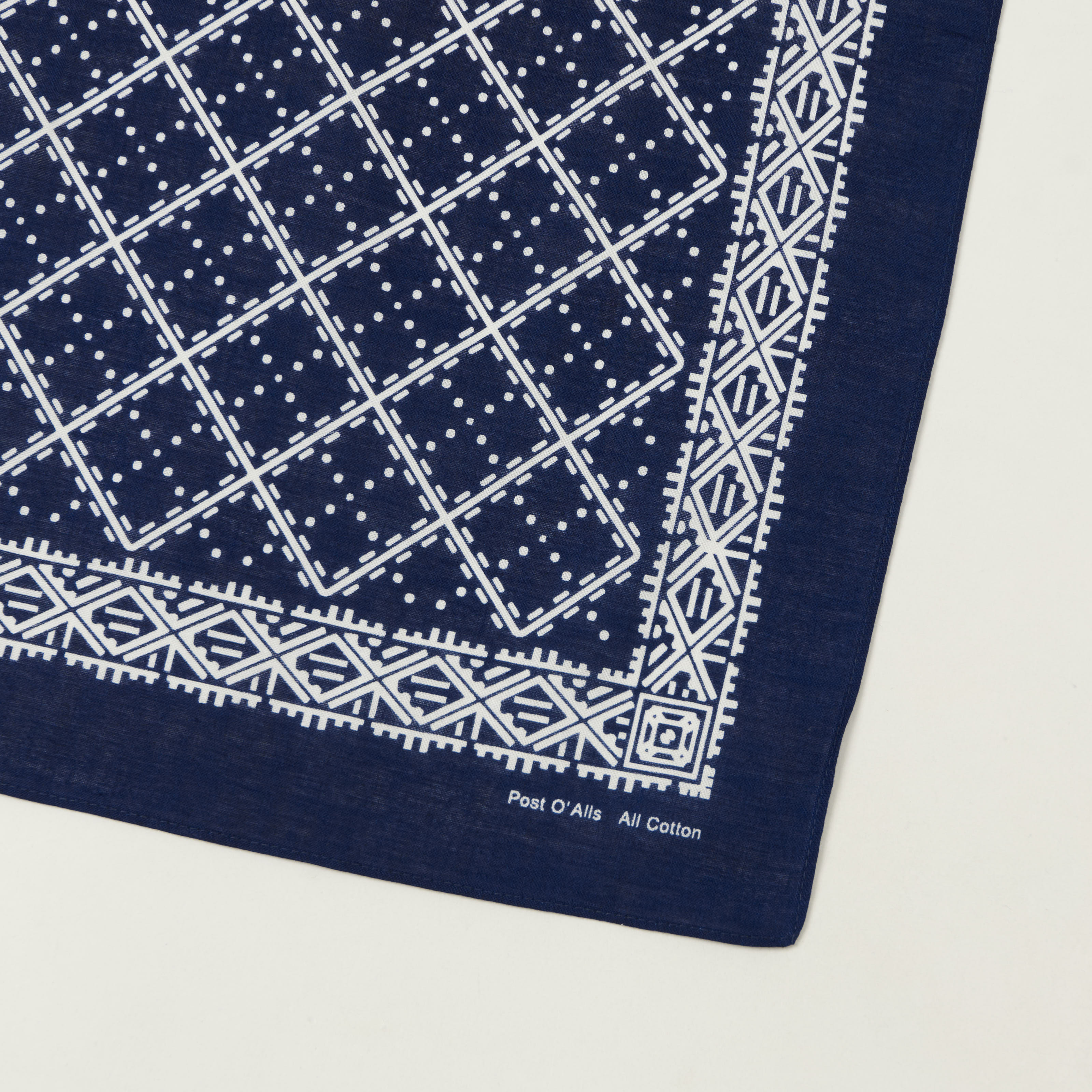 Post Overalls Geo Pattern #2 Bandana - Navy