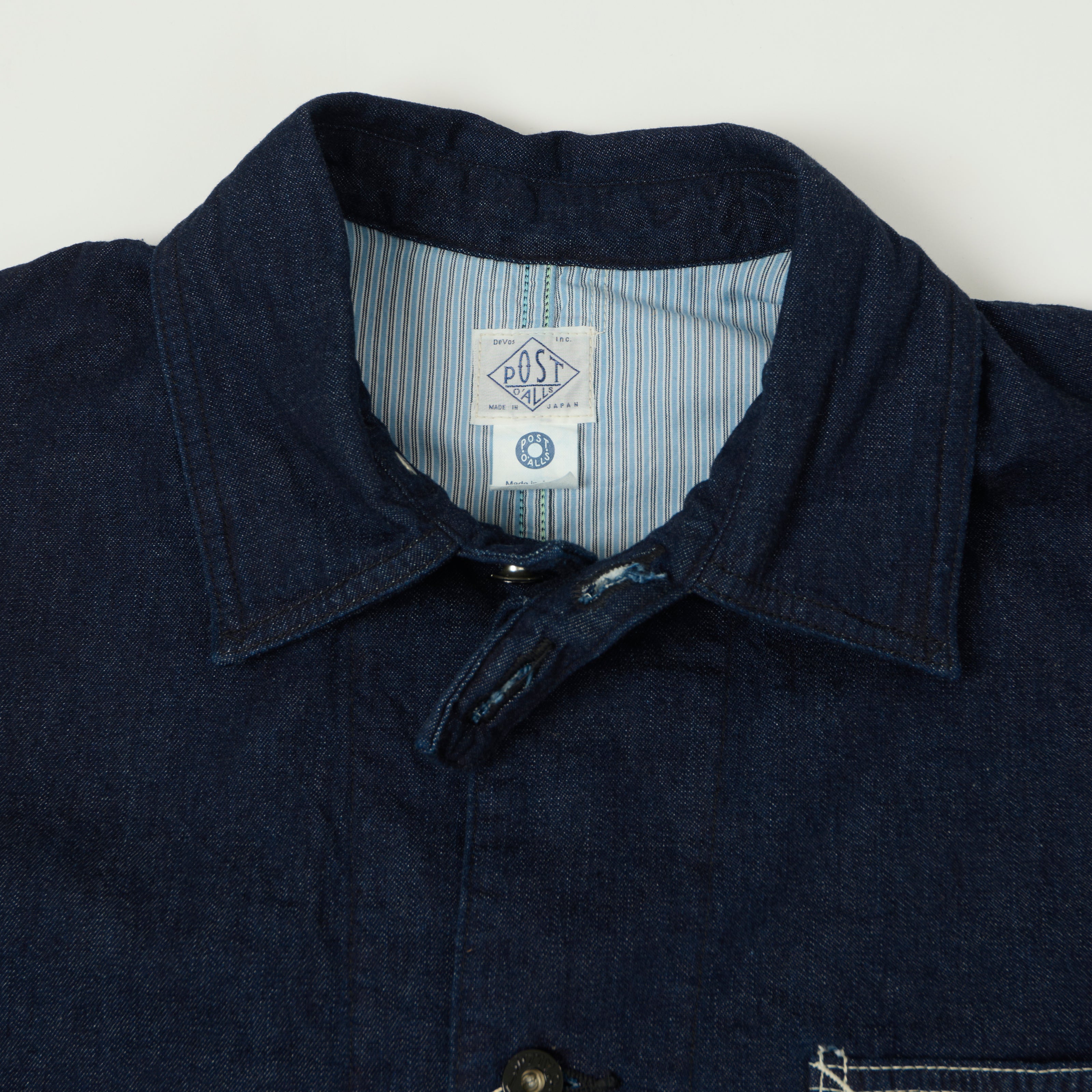 Post Overalls 8oz Denim Coverall Chore Jacket - One Wash