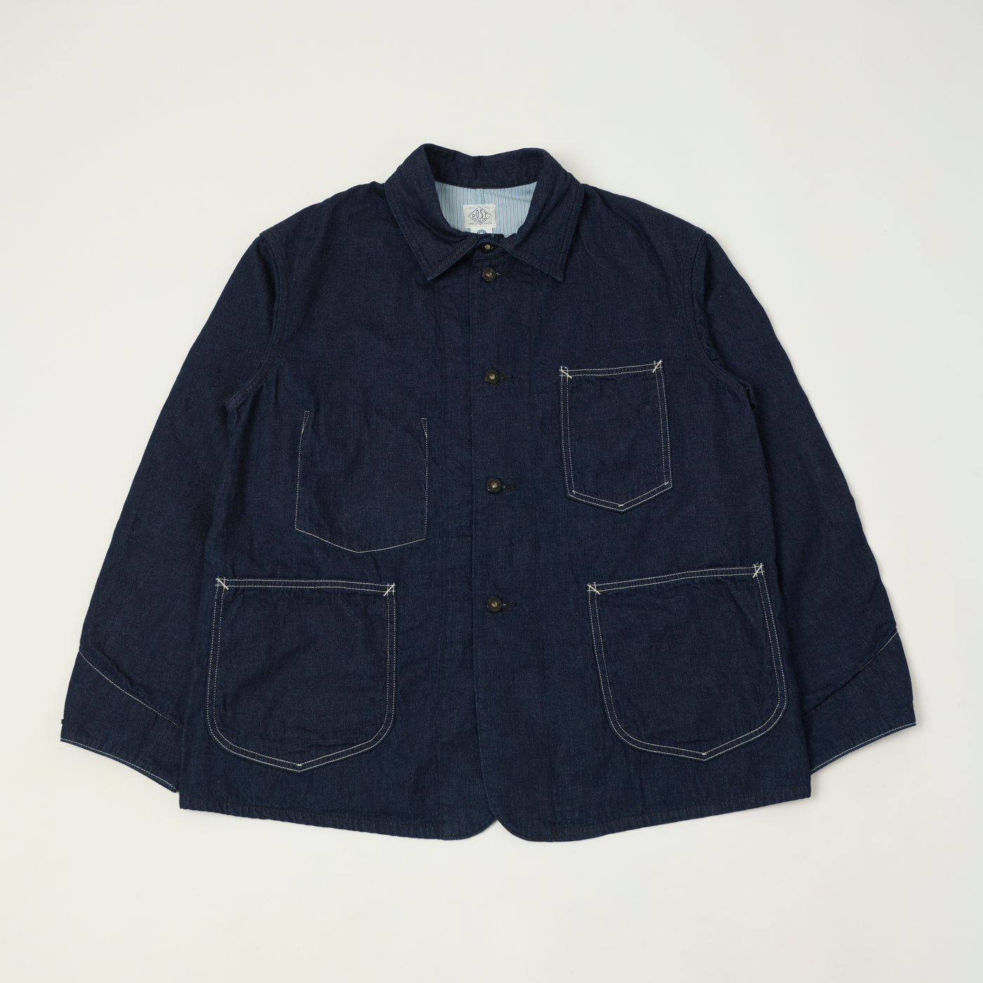 Post Overalls 8oz Denim Coverall Chore Jacket - One Wash