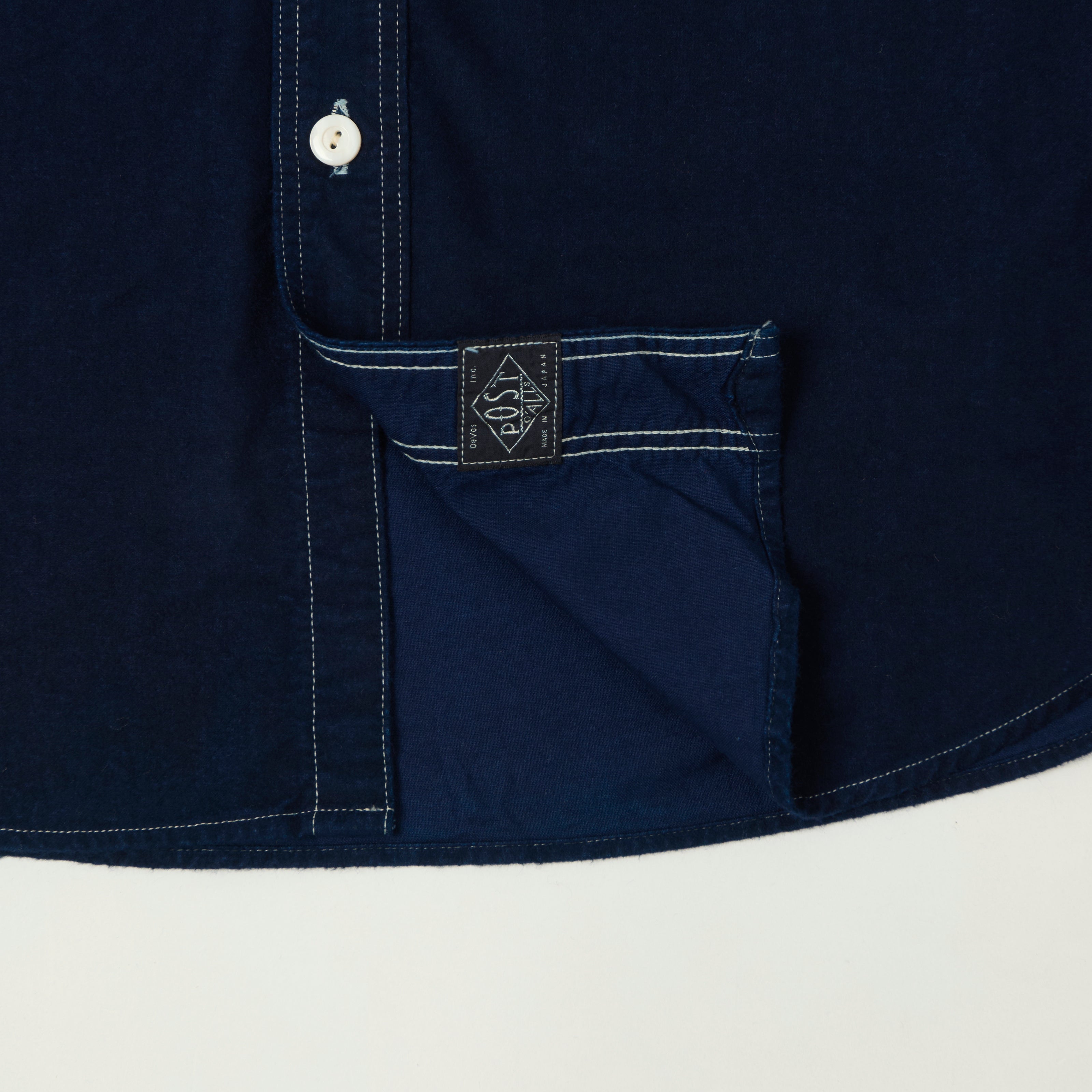 Post Overalls 'St Louis' Light Moleskin Work Shirt - Indigo