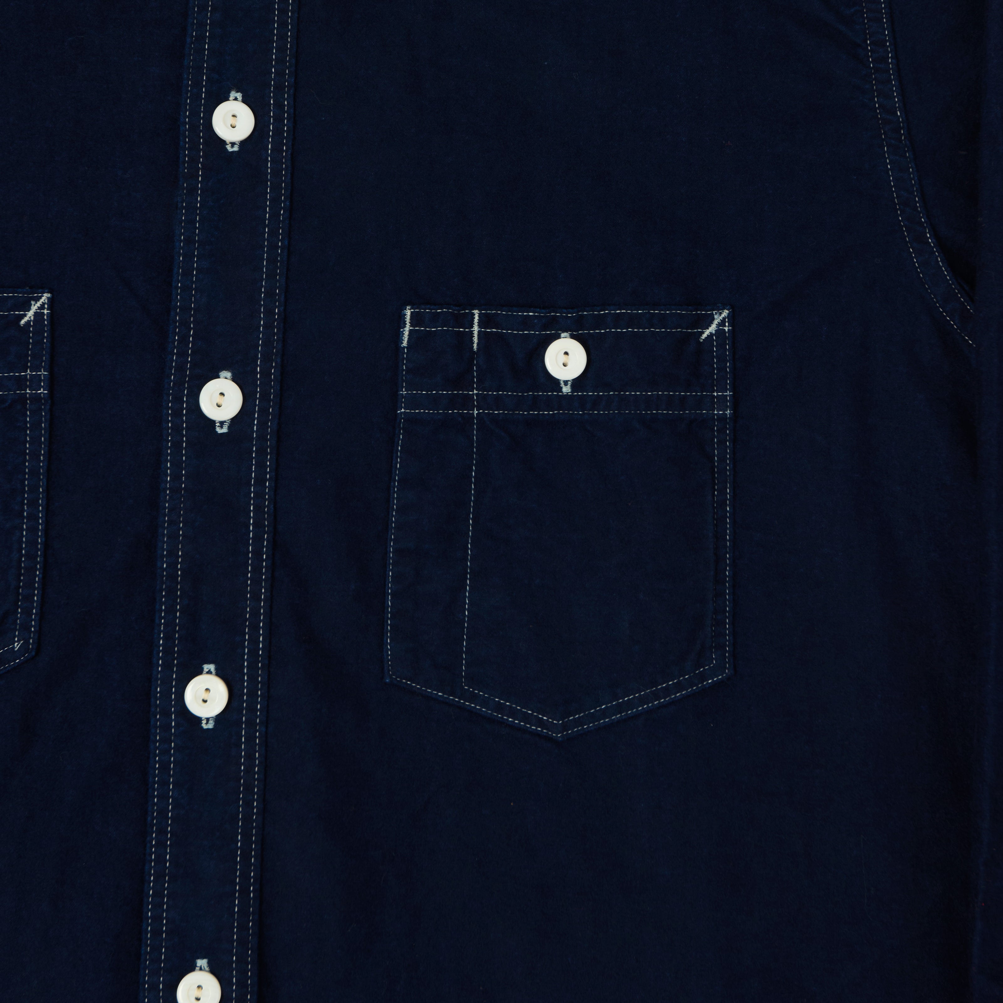 Post Overalls 'St Louis' Light Moleskin Work Shirt - Indigo