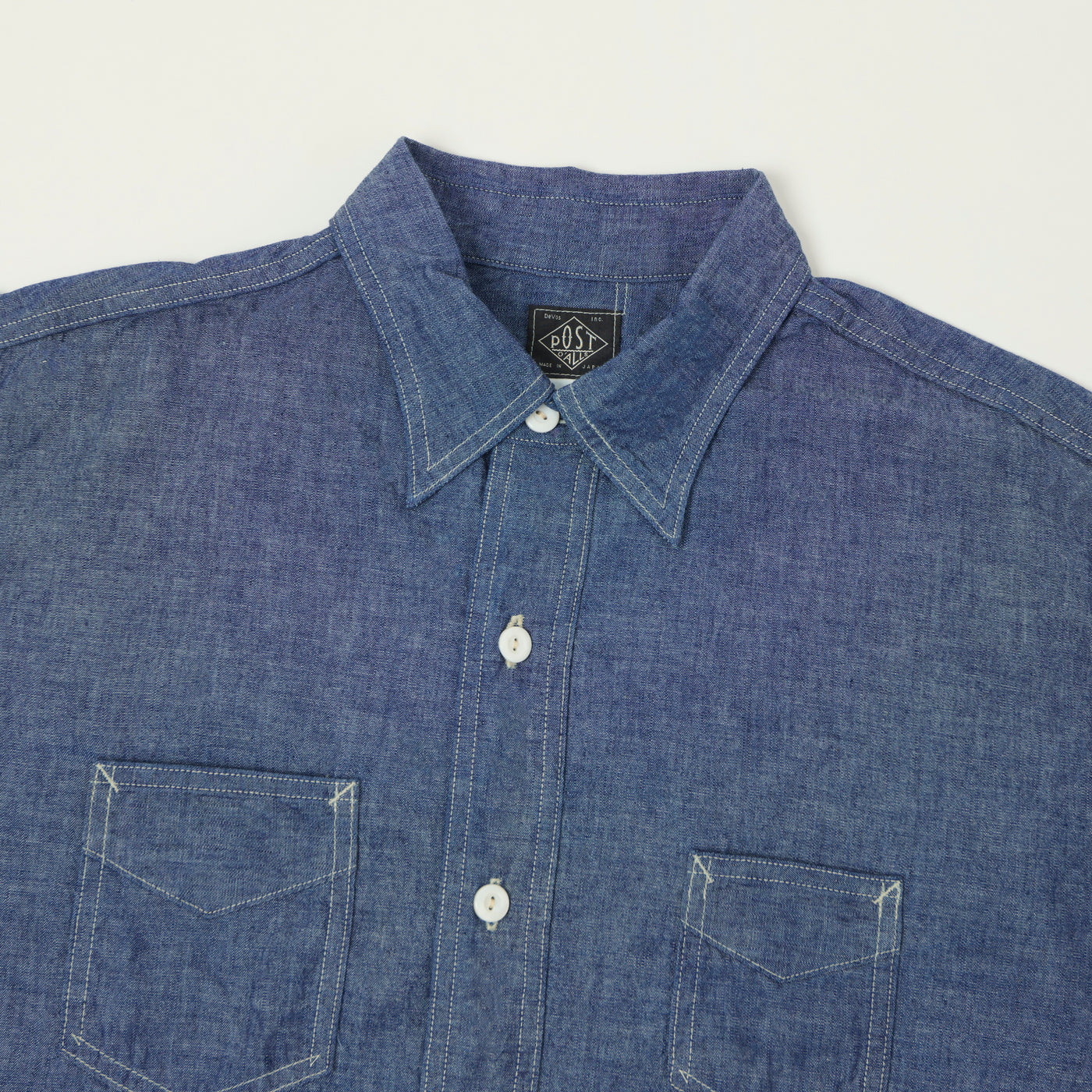 Post Overalls 'De Luxe' Classic Chambray Shirt - Indigo
