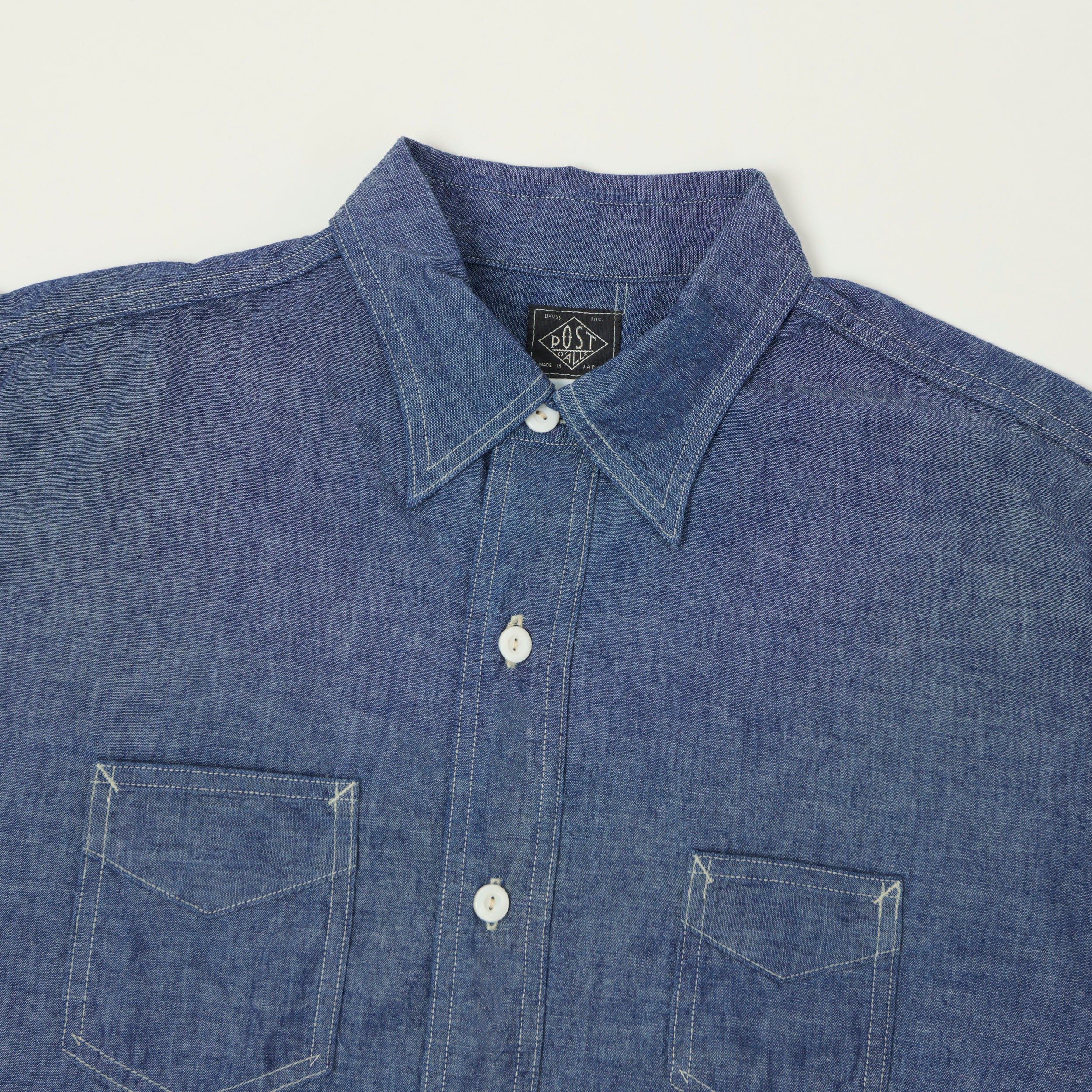 Post Overalls 'De Luxe' Classic Chambray Shirt - Indigo