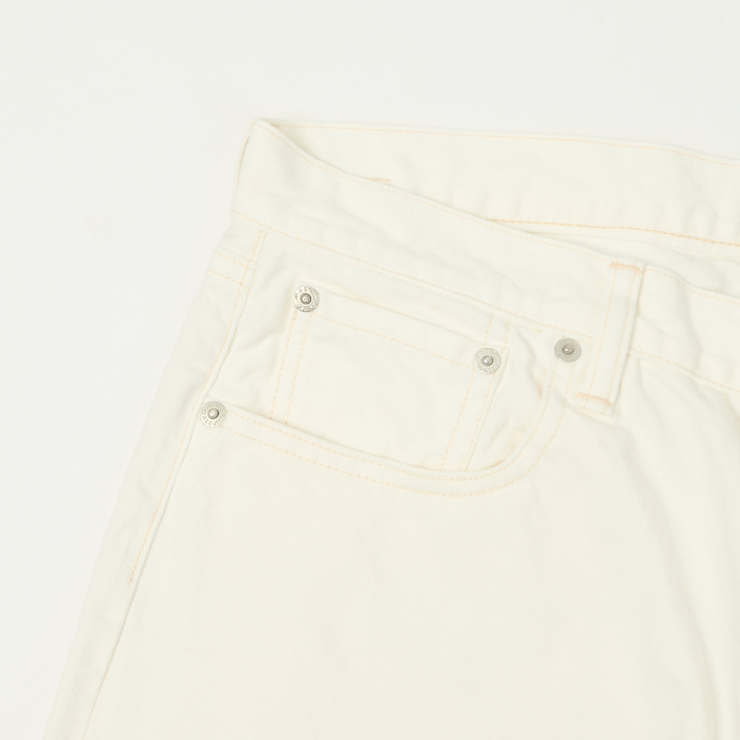 Post Overalls No.2 Five Pocket Denim Shorts - White