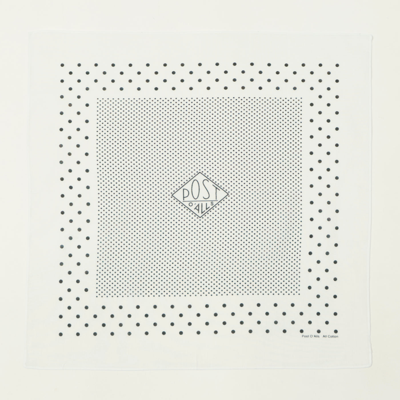 Post Overalls Dots Bandana - White/Charcoal