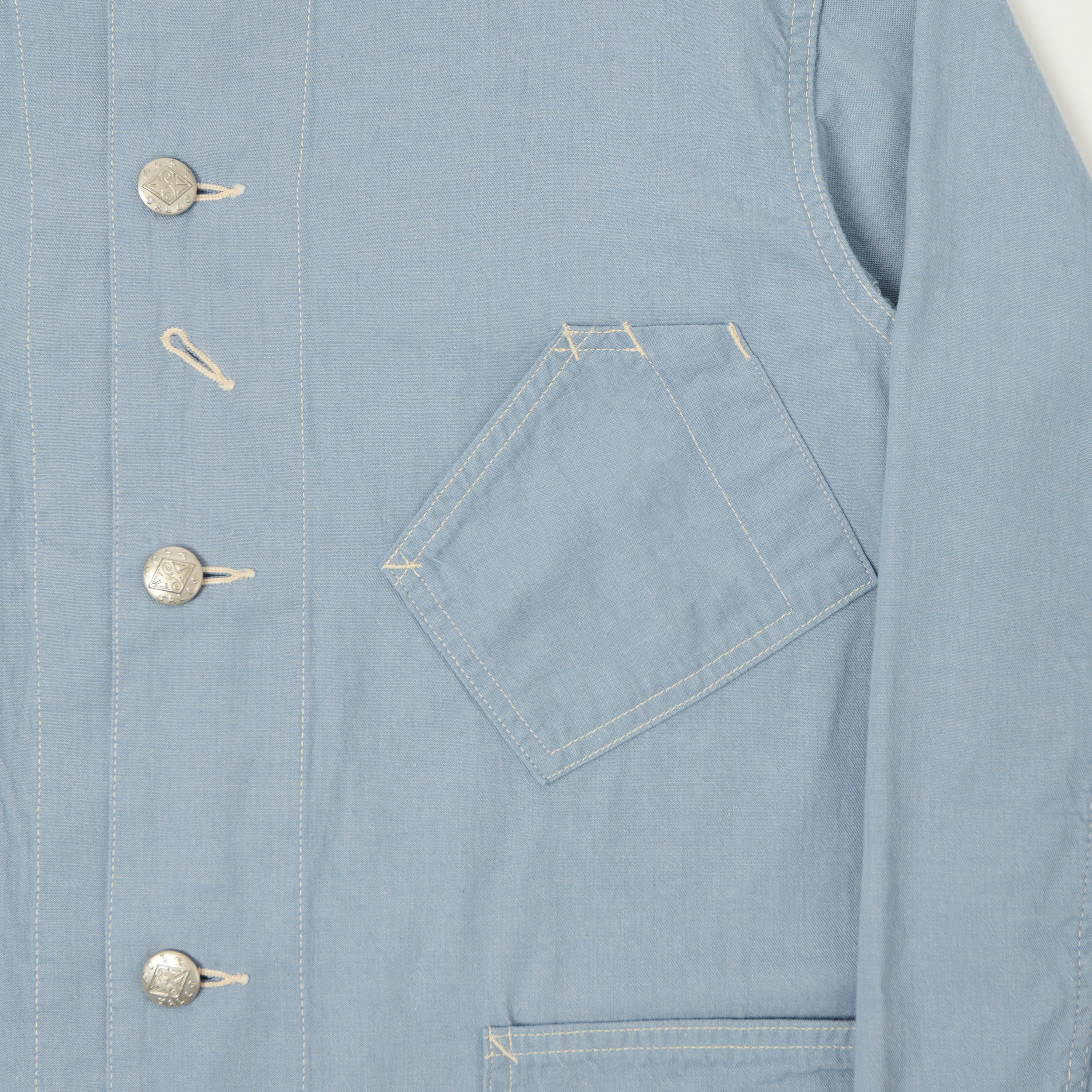 Post Overalls 'Sweetbear' Mid Weight Denim Jacket - Fade Blue