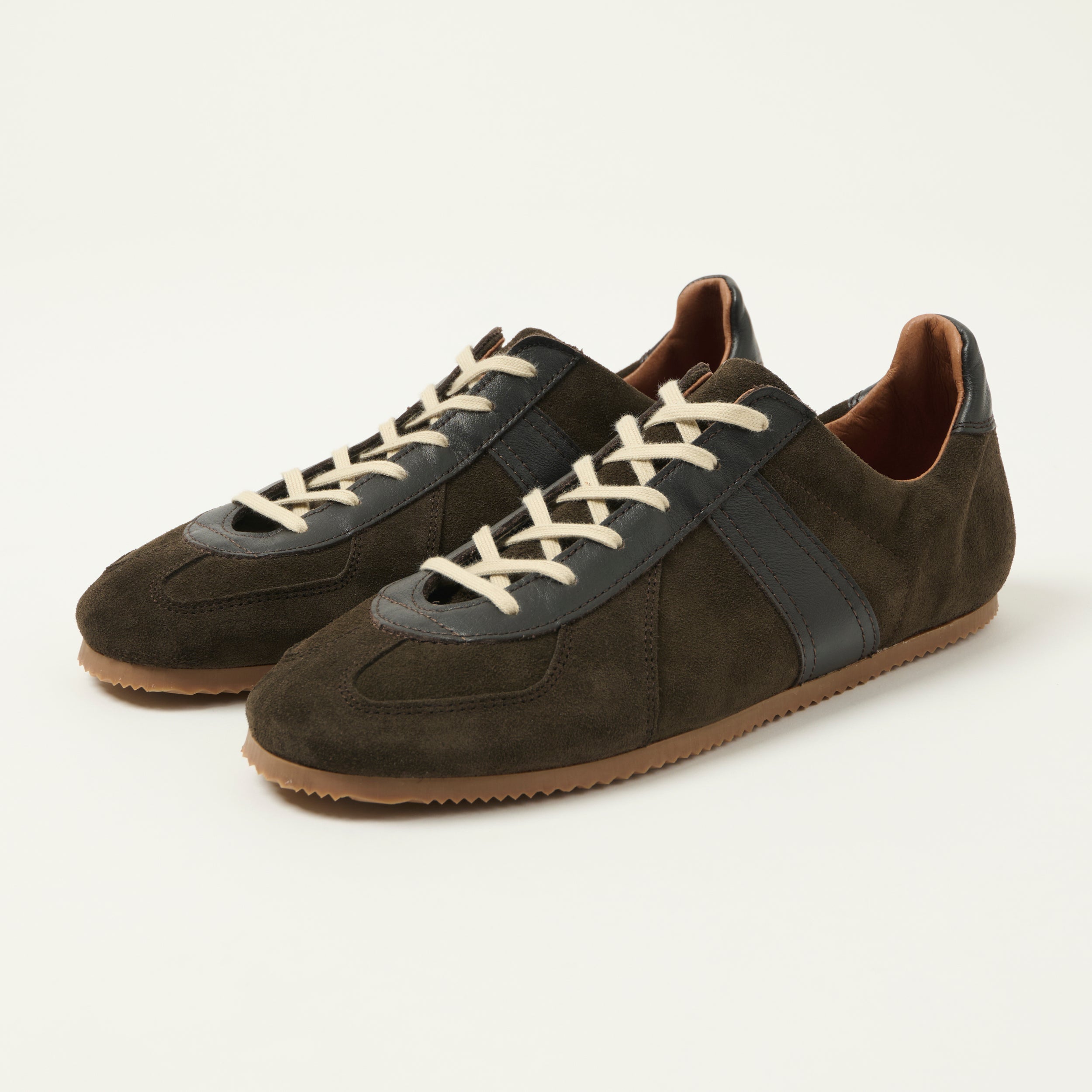 Reproduction of Found Low Profile German Military Trainer - Dark Brown Suede