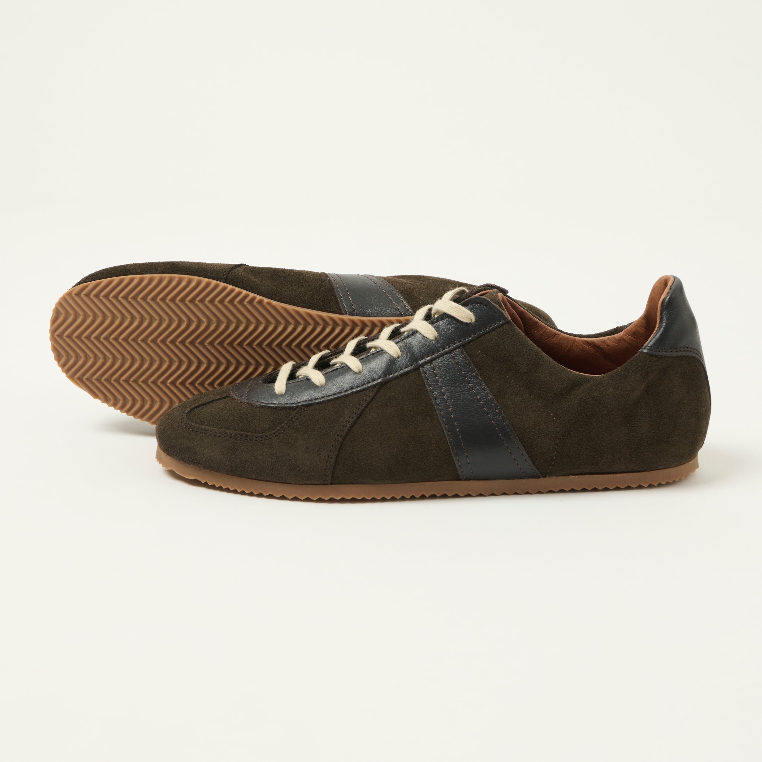Reproduction of Found Low Profile German Military Trainer - Dark Brown Suede