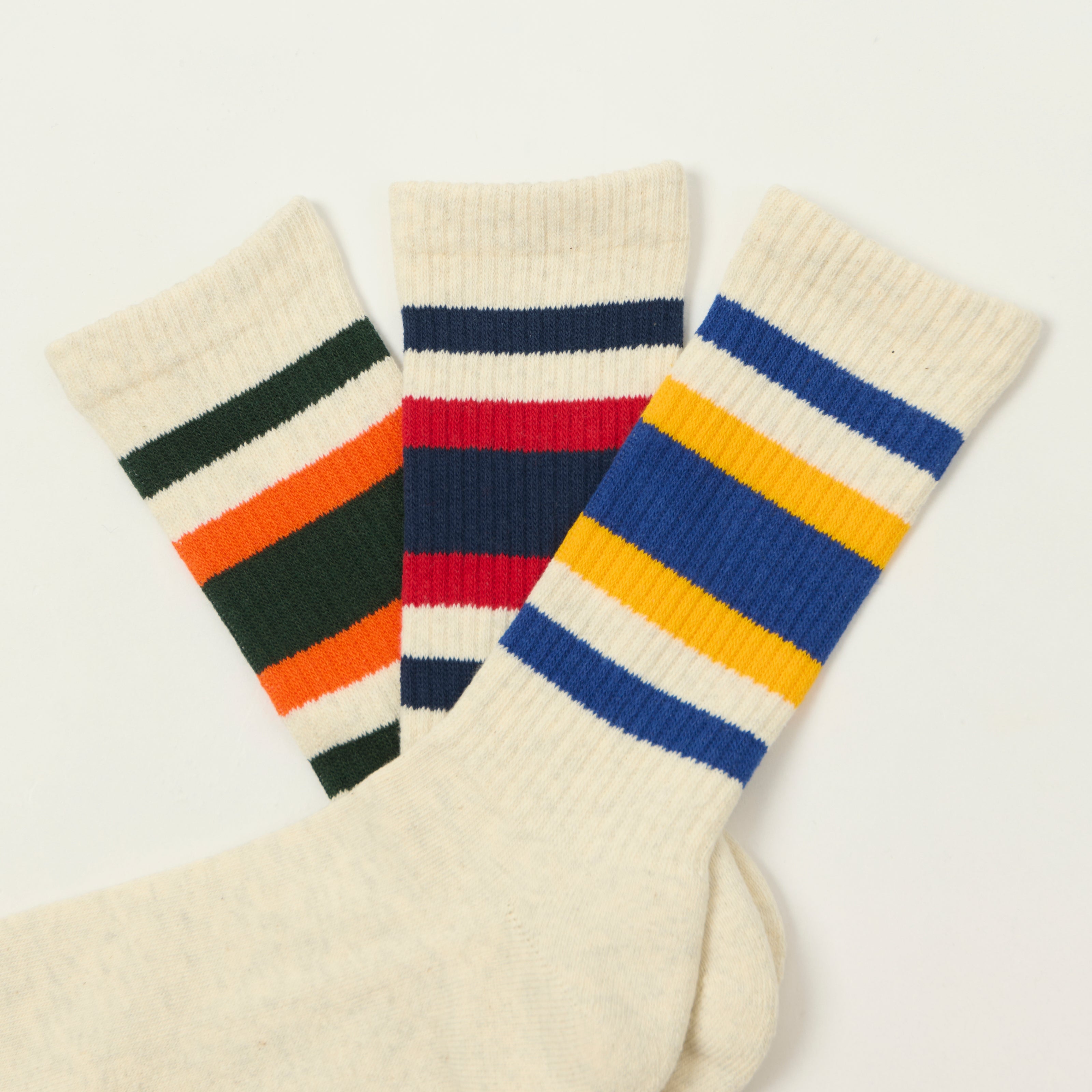 Rototo 3 Pack Everyday Athletic Socks - Multi