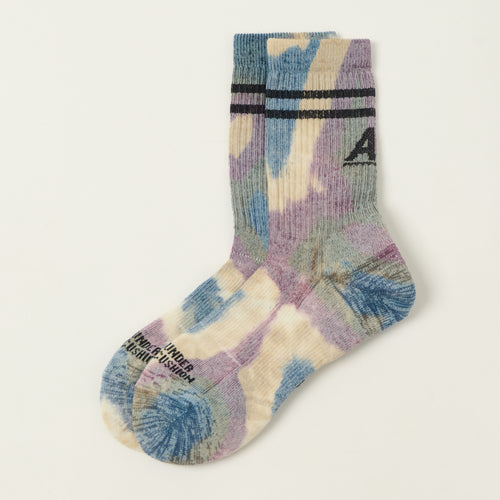 RoToTo Allrounder Merino Cushion Tie Dye Socks - Purple/Blue