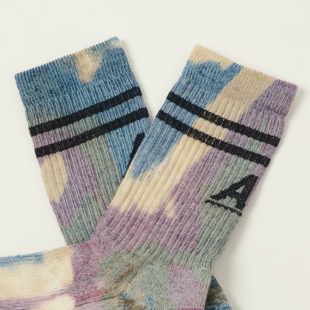 RoToTo Allrounder Merino Cushion Tie Dye Socks - Purple/Blue